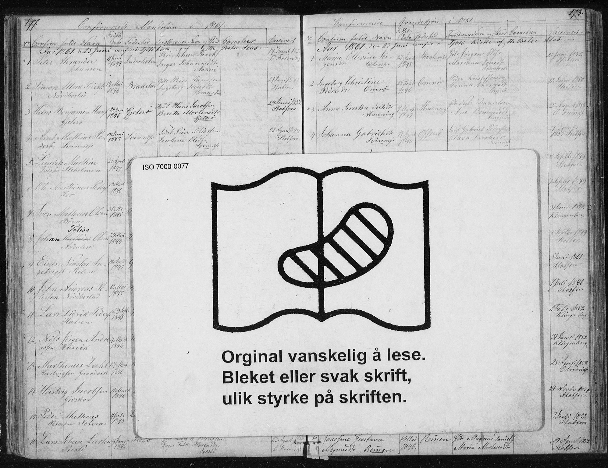 Ministerialprotokoller, klokkerbøker og fødselsregistre - Nordland, AV/SAT-A-1459/817/L0266: Klokkerbok nr. 817C01, 1841-1869, s. 177-178