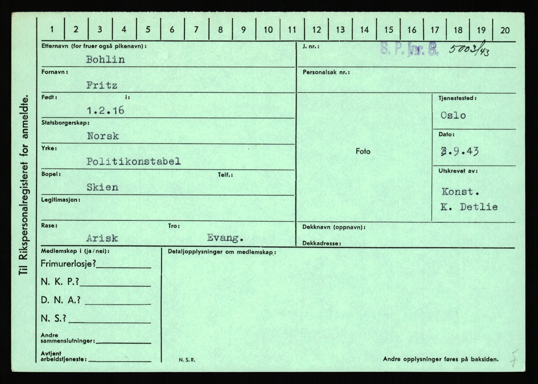 Statspolitiet - Hovedkontoret / Osloavdelingen, AV/RA-S-1329/C/Ca/L0002: Arneberg - Brand, 1943-1945, s. 4443