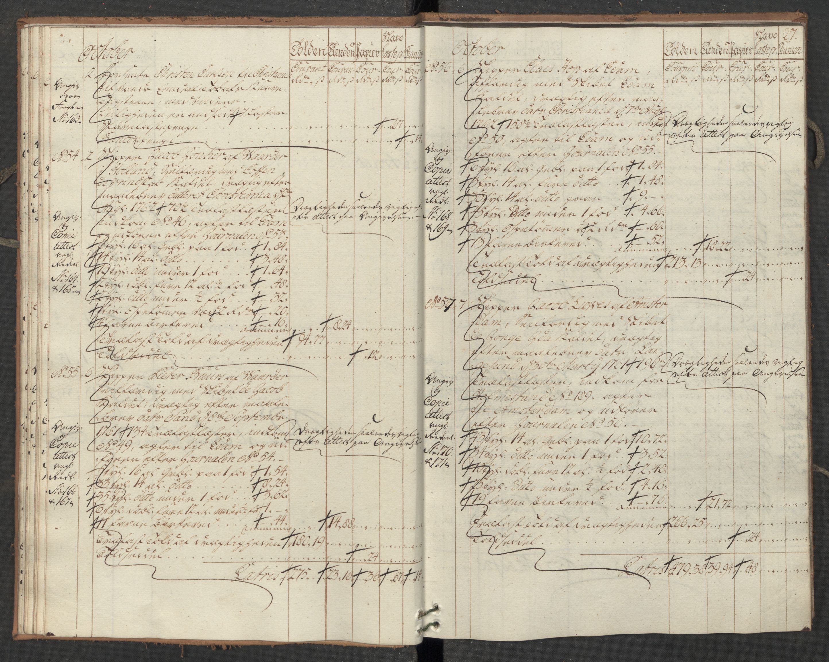 Generaltollkammeret, tollregnskaper, AV/RA-EA-5490/R07/L0022/0002: Tollregnskaper Sand / Utgående hovedtollbok, 1762, s. 26b-27a
