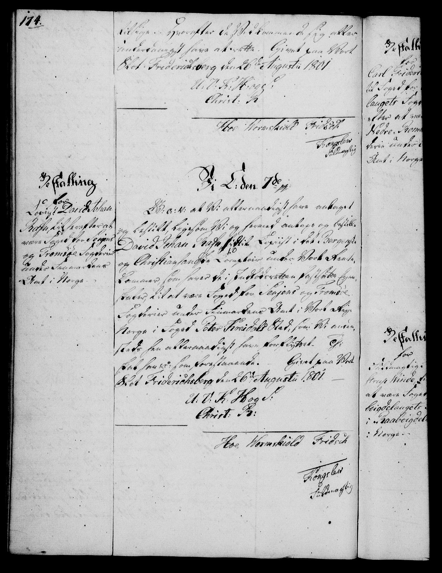 Rentekammeret, Kammerkanselliet, RA/EA-3111/G/Gg/Gge/L0006: Norsk bestallingsprotokoll med register (merket RK 53.30), 1773-1814, s. 174