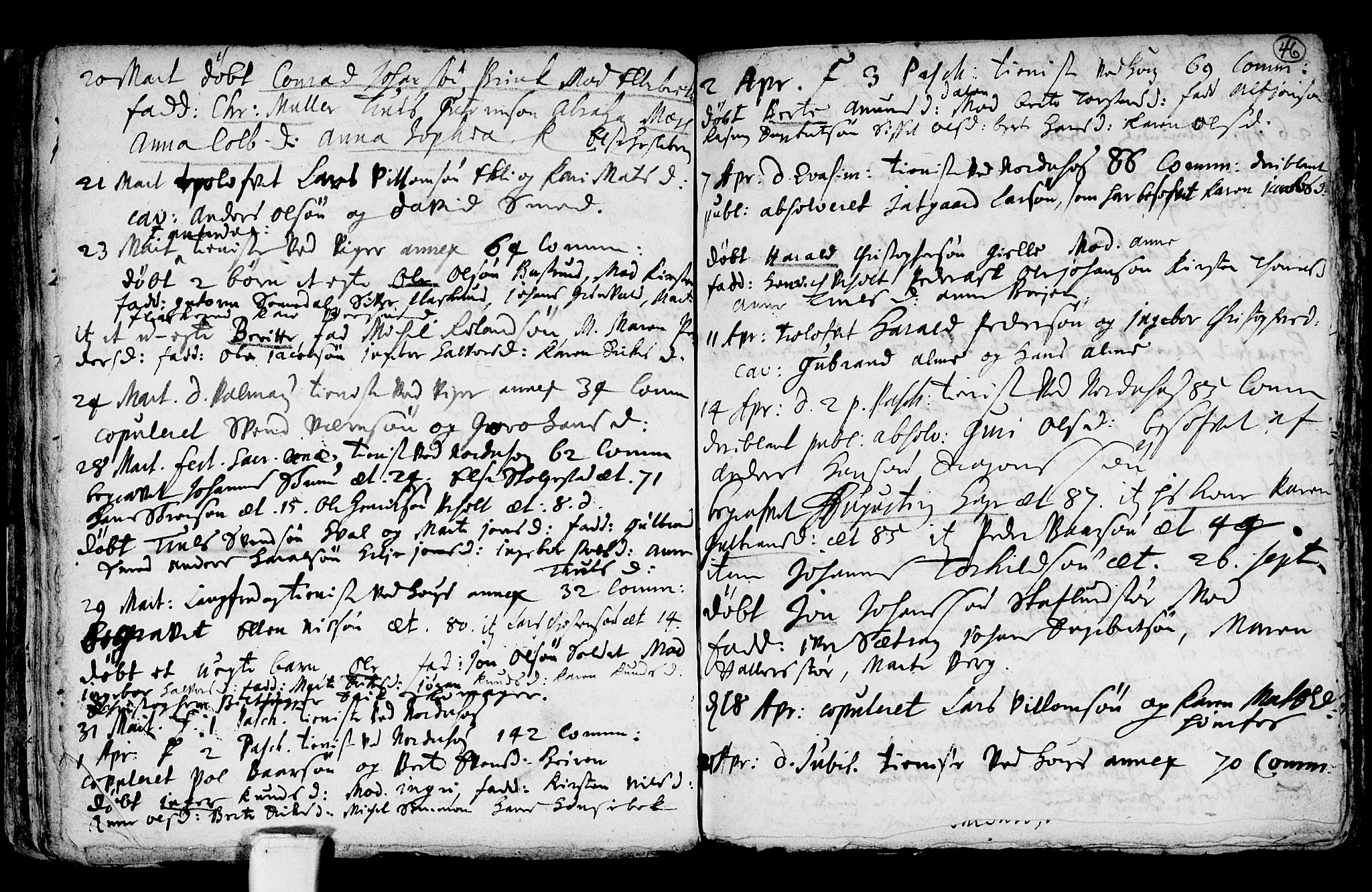 Norderhov kirkebøker, AV/SAKO-A-237/F/Fa/L0001: Ministerialbok nr. 1, 1704-1716, s. 46