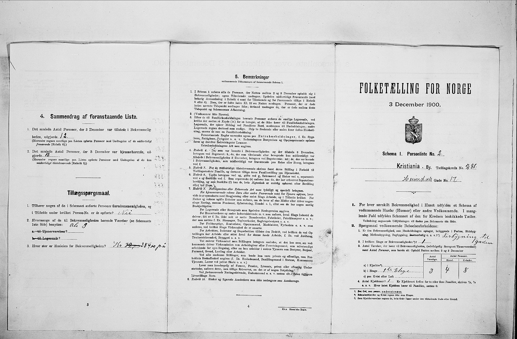 SAO, Folketelling 1900 for 0301 Kristiania kjøpstad, 1900, s. 34529