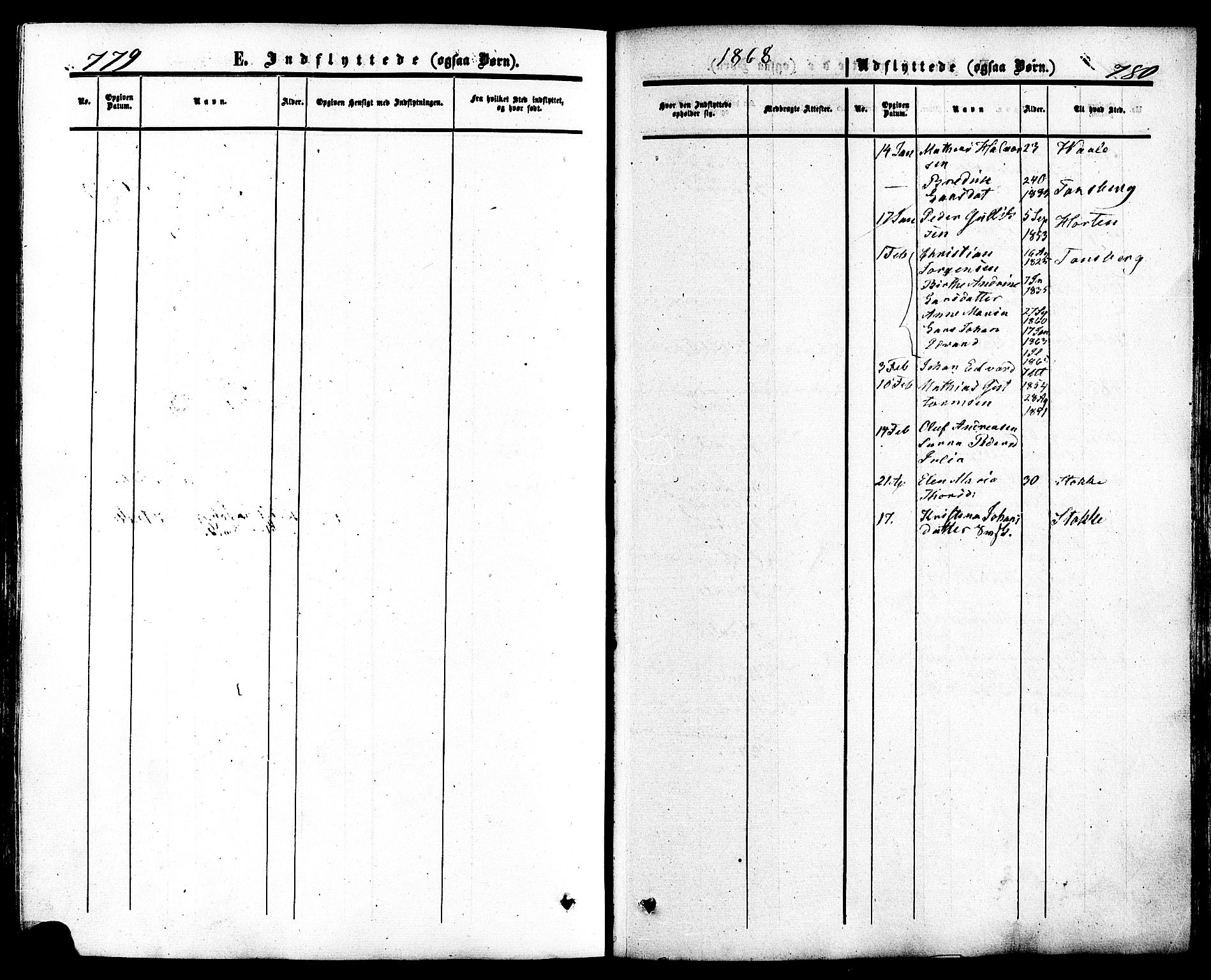 Ramnes kirkebøker, SAKO/A-314/F/Fa/L0006: Ministerialbok nr. I 6, 1862-1877, s. 779-780