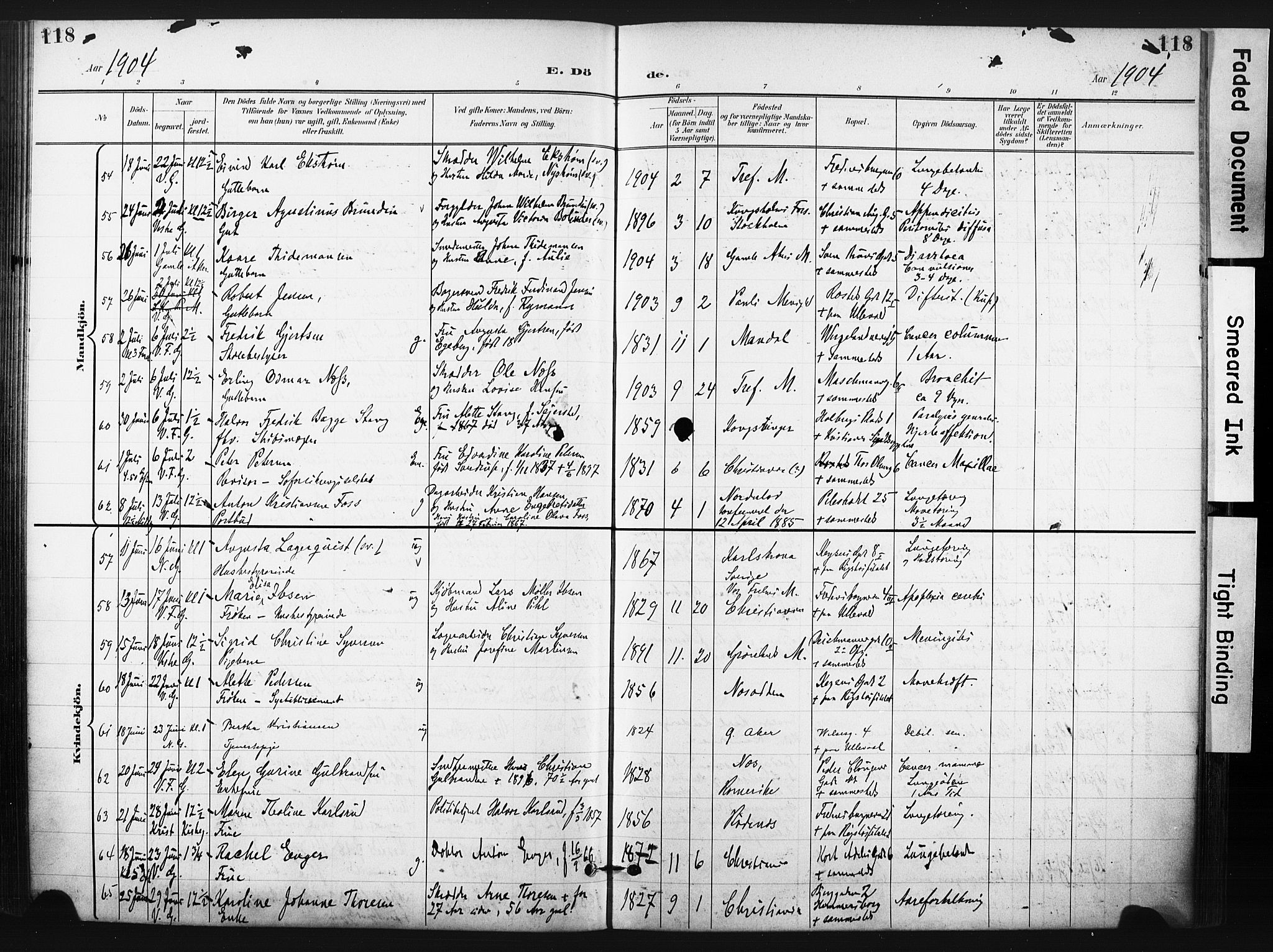 Trefoldighet prestekontor Kirkebøker, AV/SAO-A-10882/F/Fd/L0004: Ministerialbok nr. IV 4, 1897-1912, s. 118