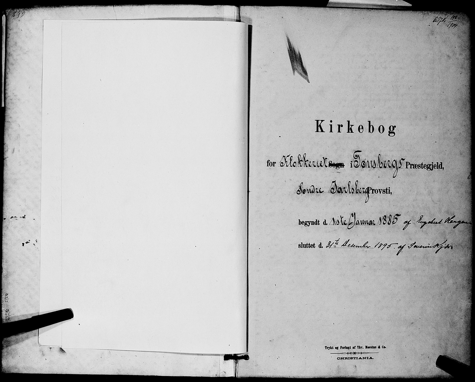 Tønsberg kirkebøker, AV/SAKO-A-330/G/Ga/L0006: Klokkerbok nr. 6, 1885-1895