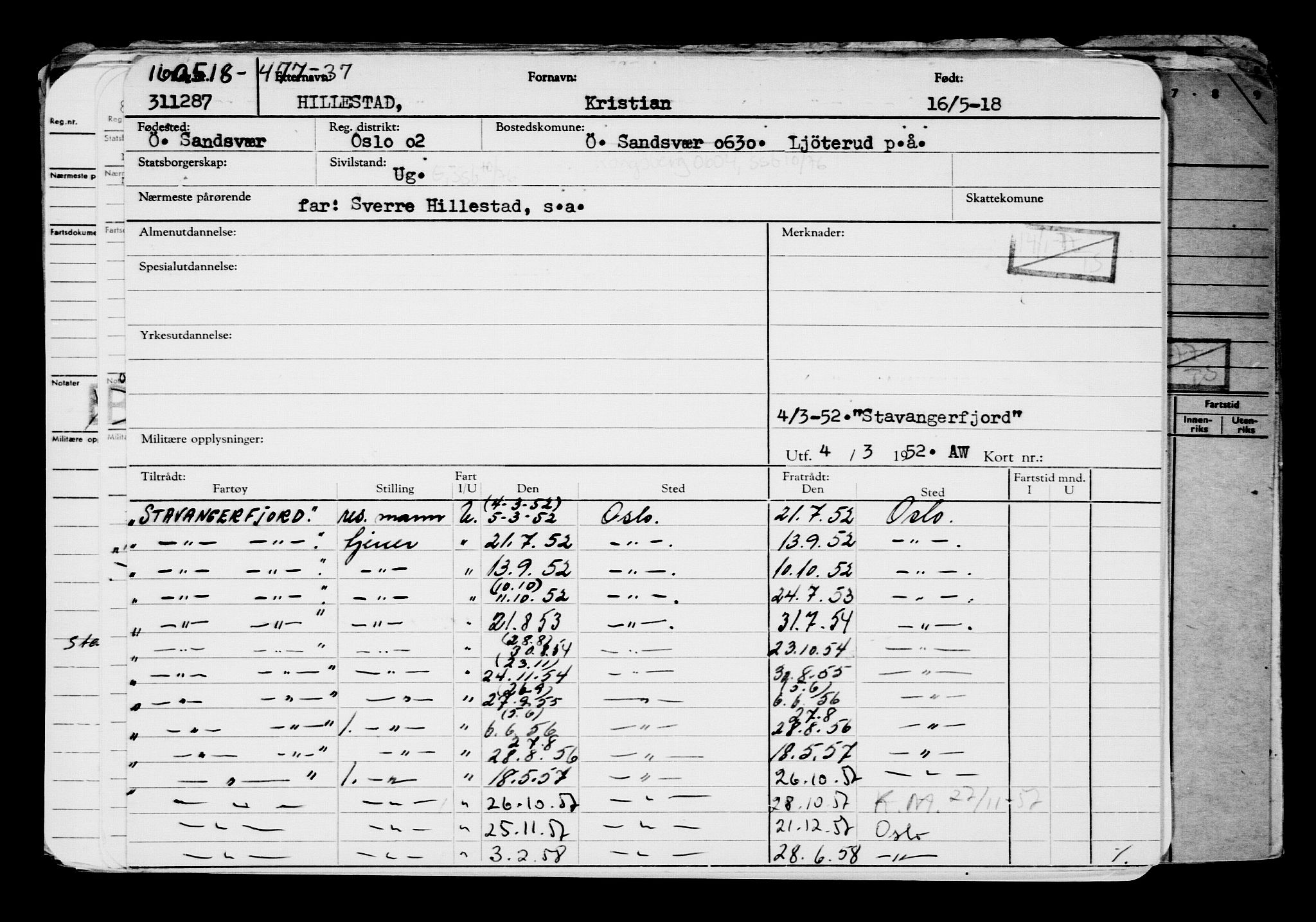 Direktoratet for sjømenn, AV/RA-S-3545/G/Gb/L0158: Hovedkort, 1918, s. 331