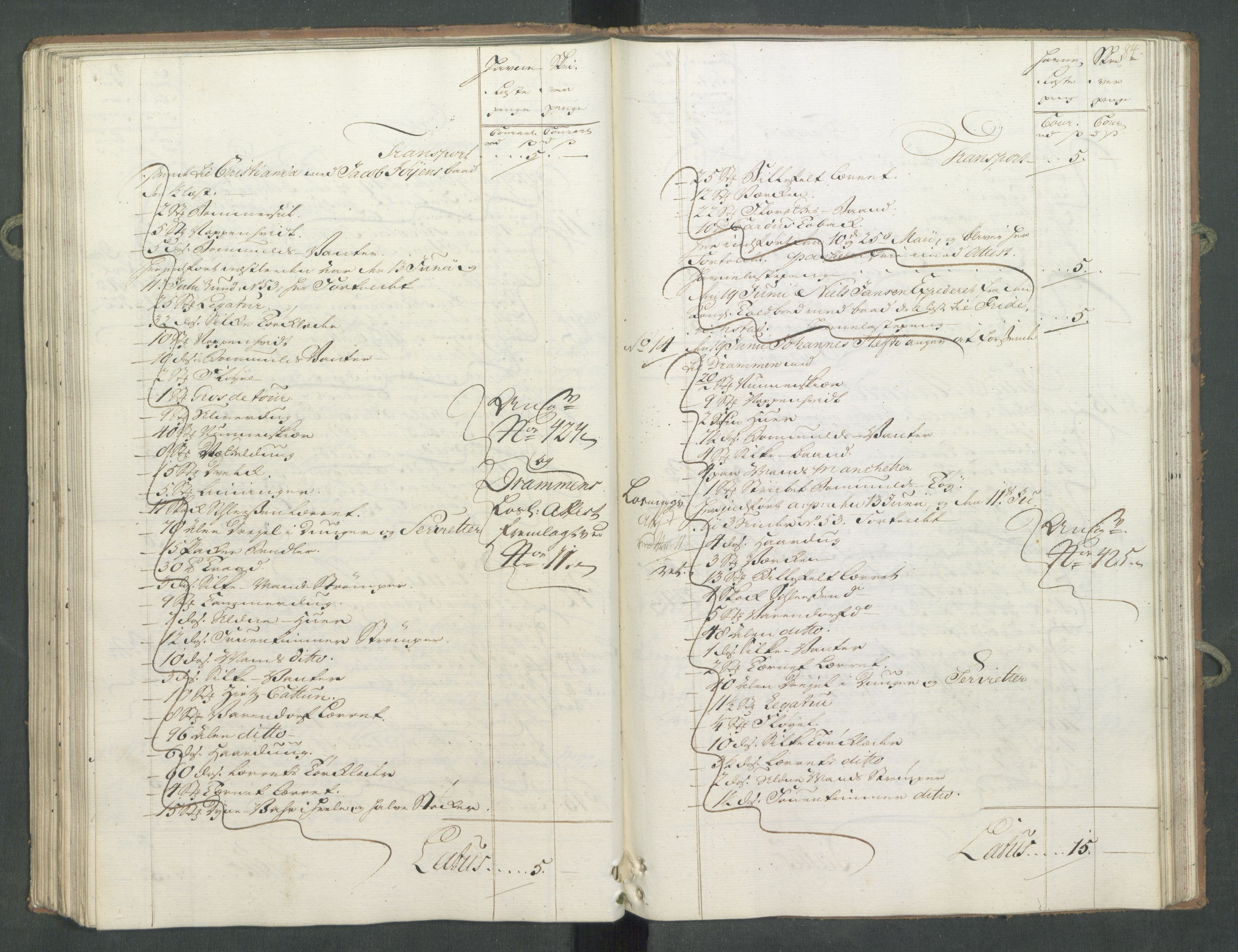 Generaltollkammeret, tollregnskaper, AV/RA-EA-5490/R10/L0024/0001: Tollregnskaper Tønsberg / Inngående hovedtollbok, 1762, s. 83b-84a