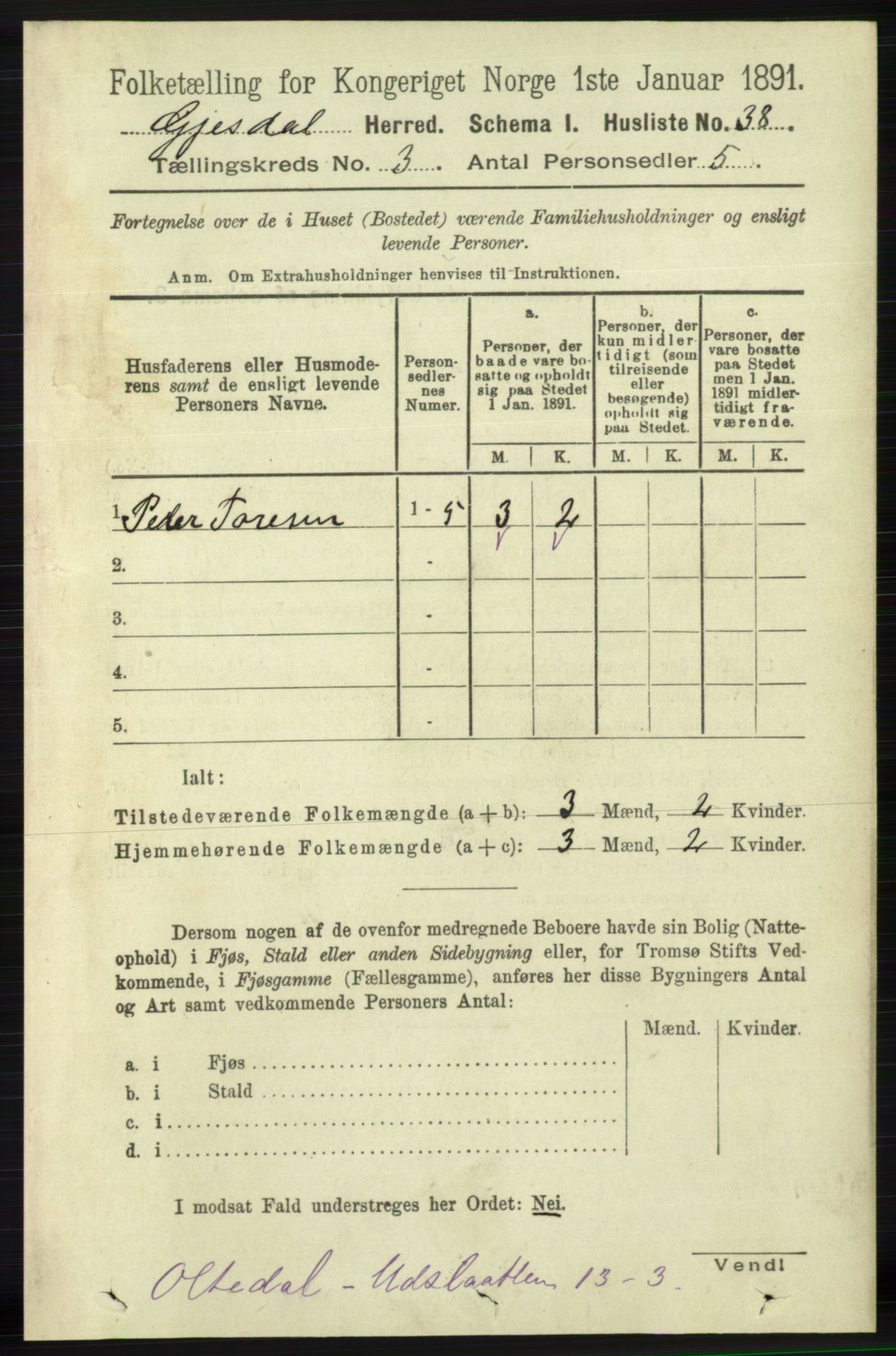 RA, Folketelling 1891 for 1122 Gjesdal herred, 1891, s. 721