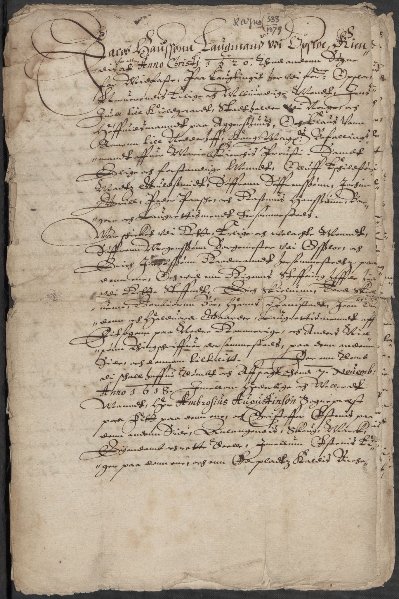 Riksarkivets diplomsamling, AV/RA-EA-5965/F15/L0009: Prestearkiv - Akershus, 1620-1738, s. 6