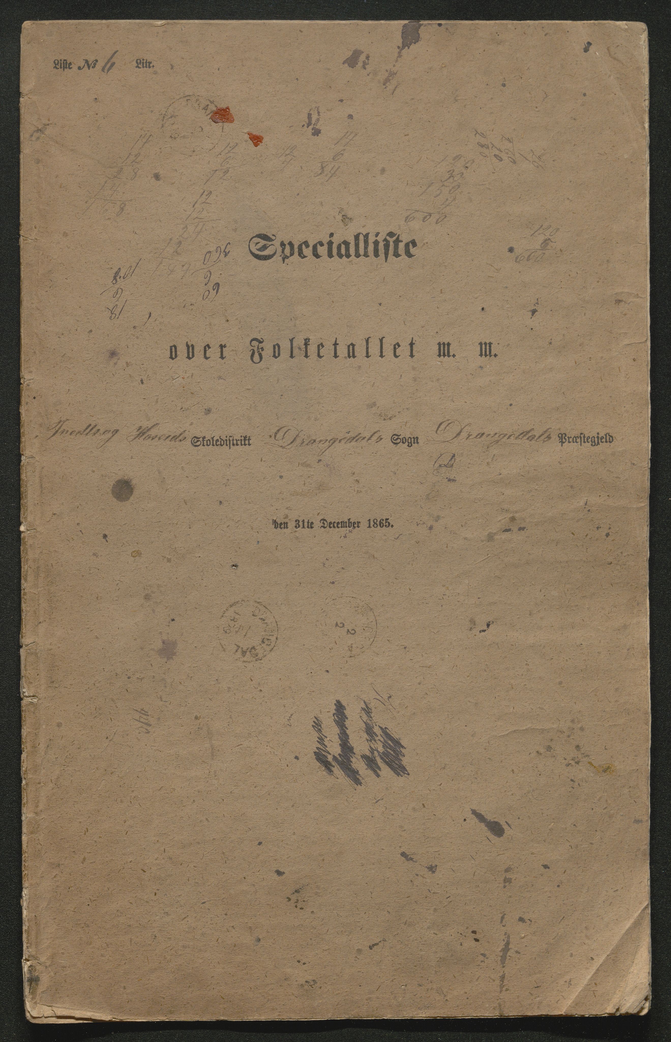 SAKO, Fantetellingen i Drangedal 1865, 1865, s. 103