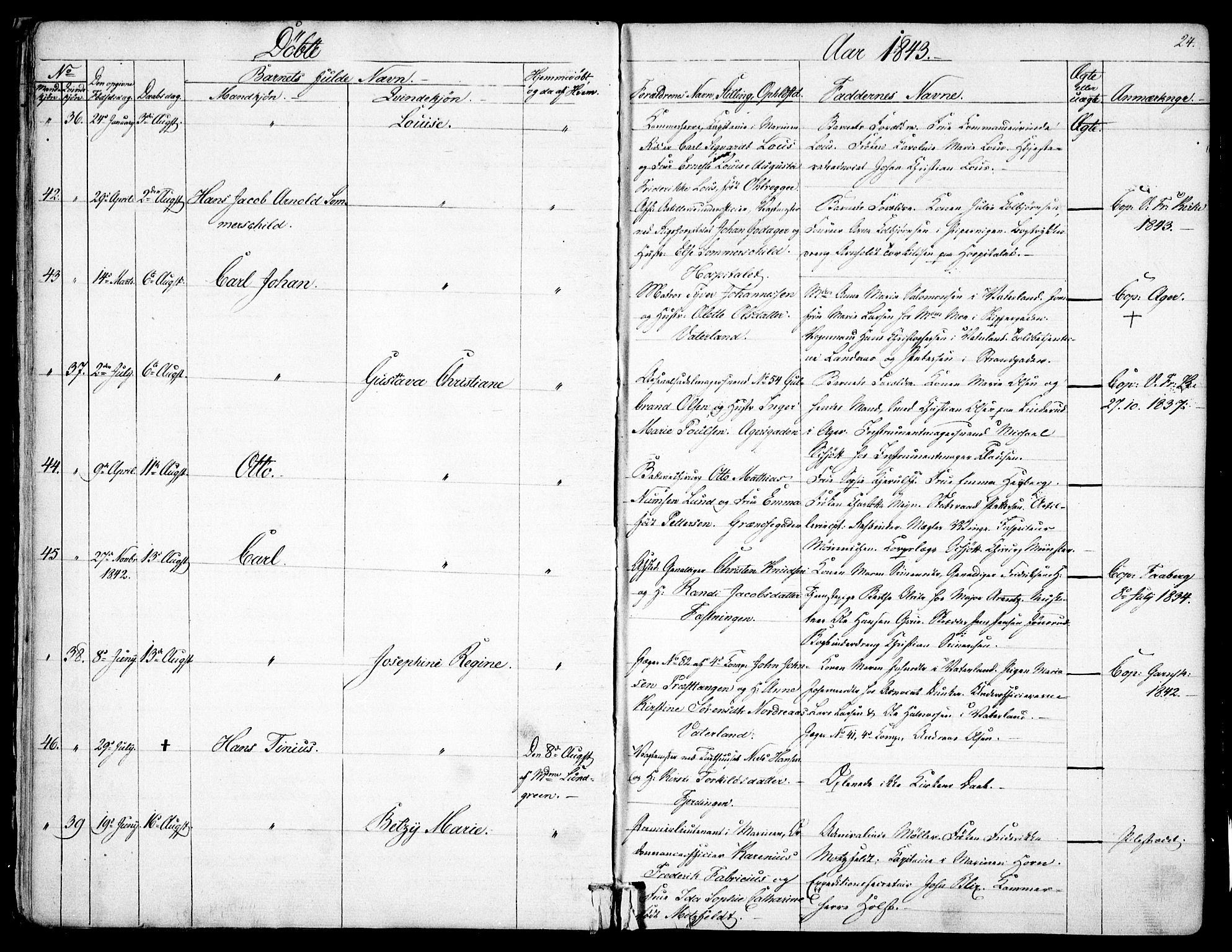 Garnisonsmenigheten Kirkebøker, SAO/A-10846/F/Fa/L0008: Ministerialbok nr. 8, 1842-1859, s. 24