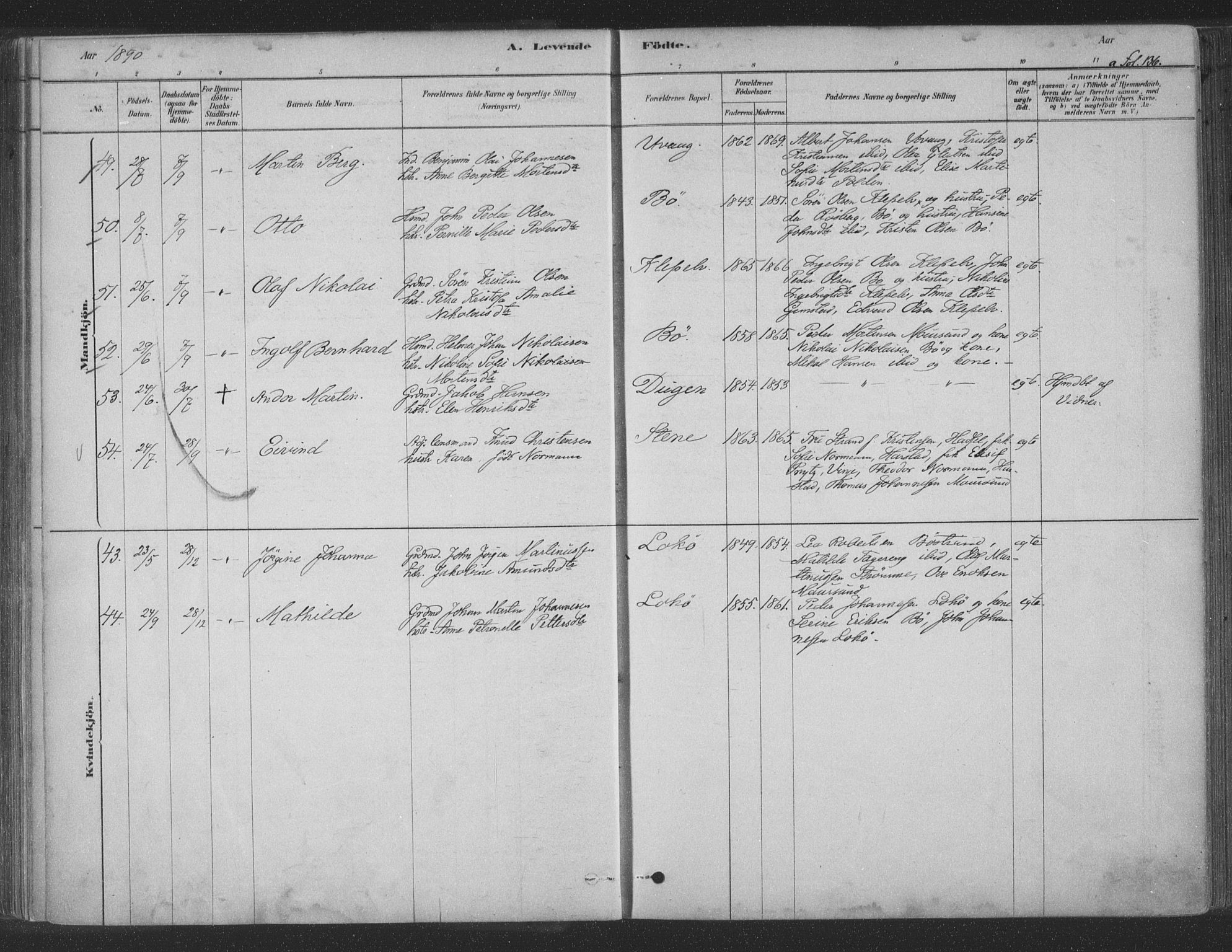 Ministerialprotokoller, klokkerbøker og fødselsregistre - Nordland, AV/SAT-A-1459/891/L1302: Ministerialbok nr. 891A07, 1878-1895, s. 136