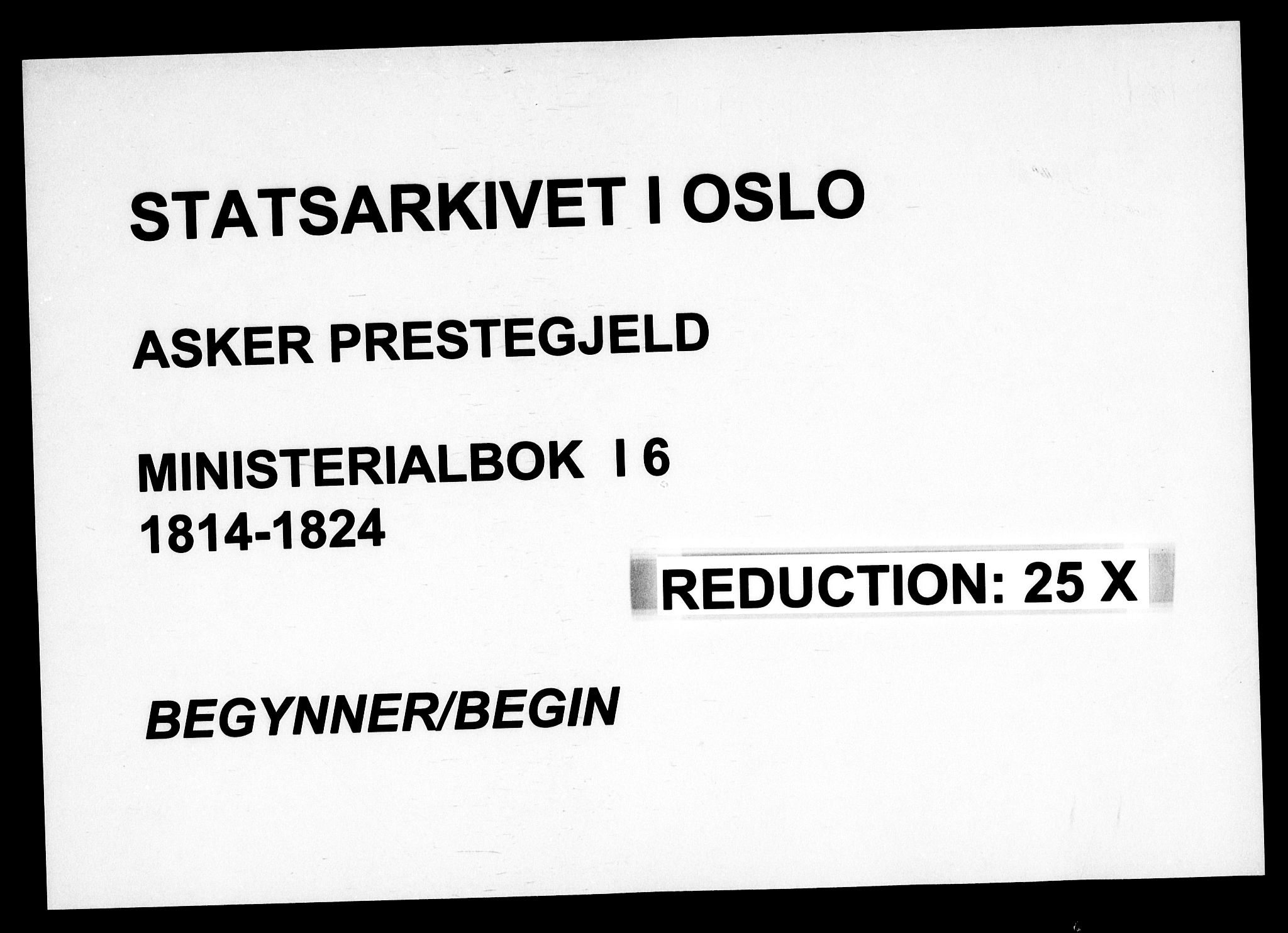 Asker prestekontor Kirkebøker, AV/SAO-A-10256a/F/Fa/L0006: Ministerialbok nr. I 6, 1814-1824