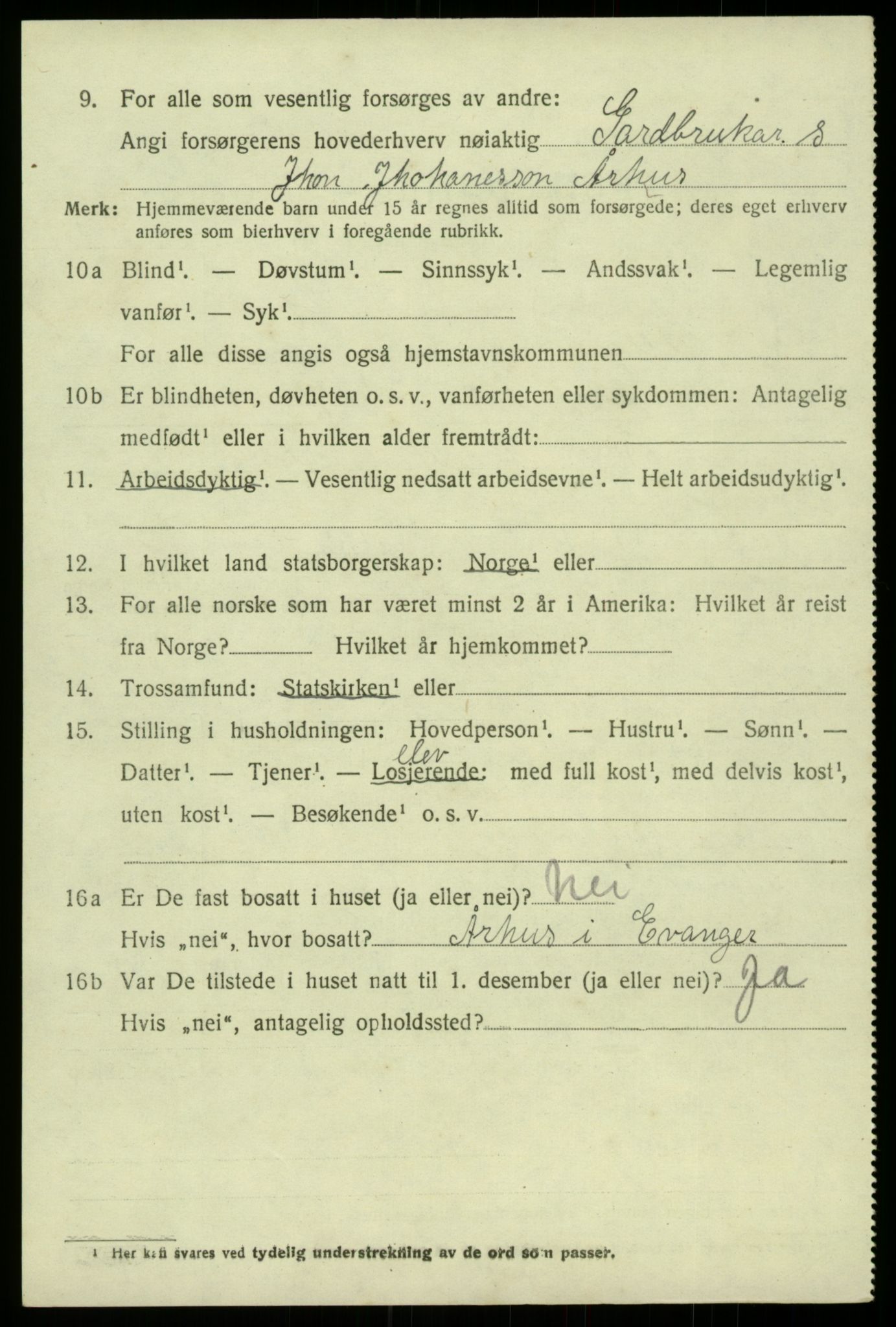 SAB, Folketelling 1920 for 1230 Ullensvang herred, 1920, s. 3455