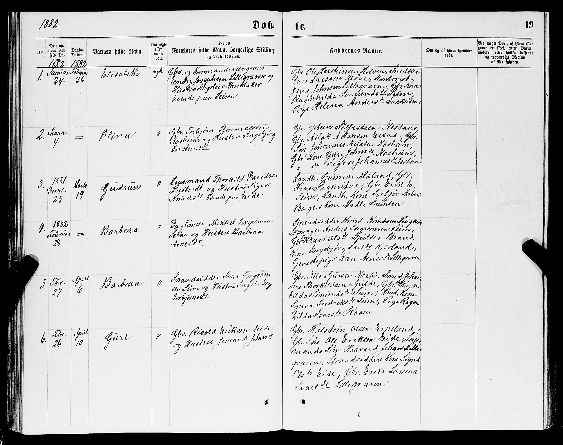 Ulvik sokneprestembete, AV/SAB-A-78801/H/Hab: Klokkerbok nr. B 2, 1869-1883, s. 49