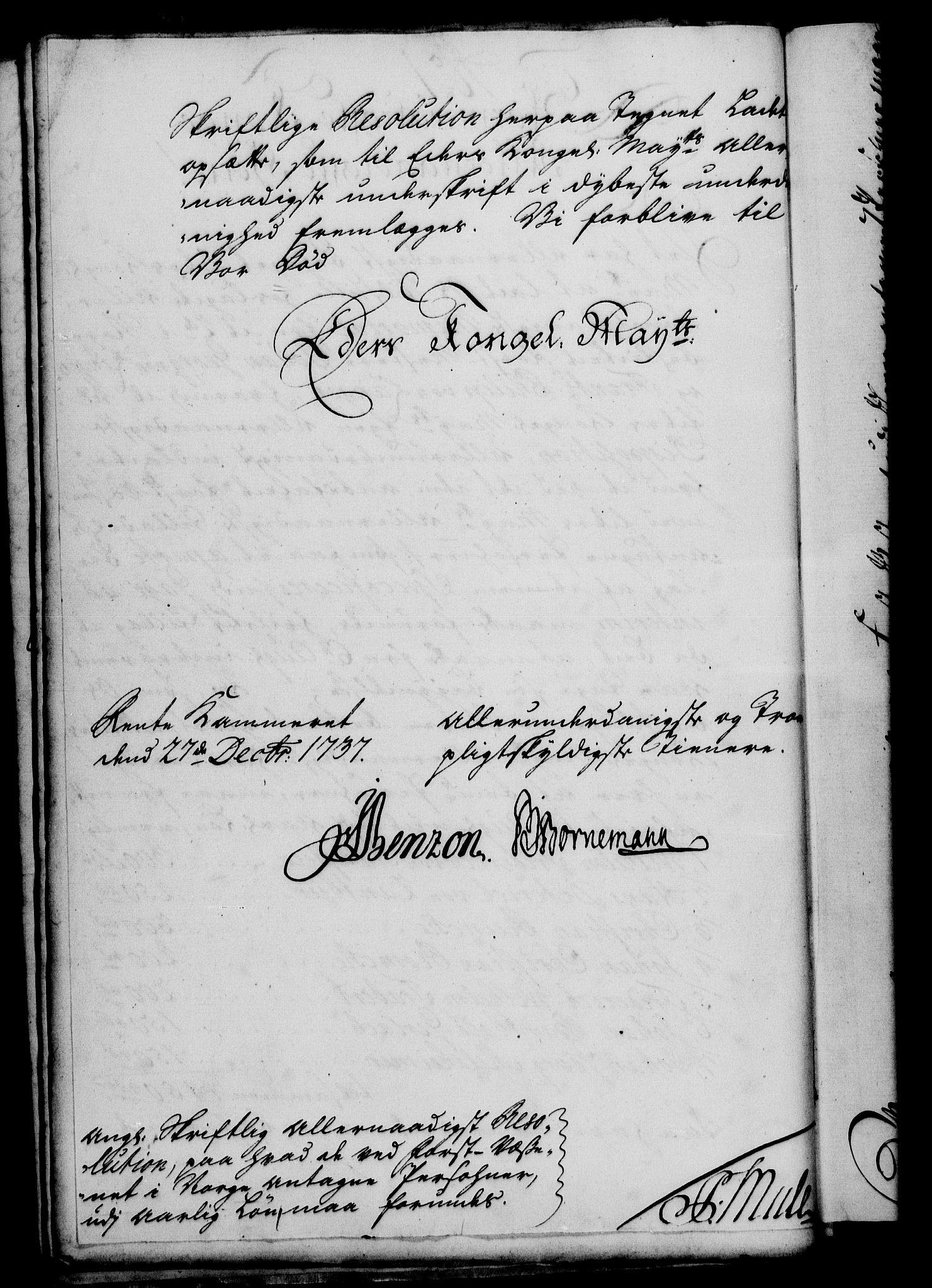 Rentekammeret, Kammerkanselliet, RA/EA-3111/G/Gf/Gfa/L0021: Norsk relasjons- og resolusjonsprotokoll (merket RK 52.21), 1738, s. 26