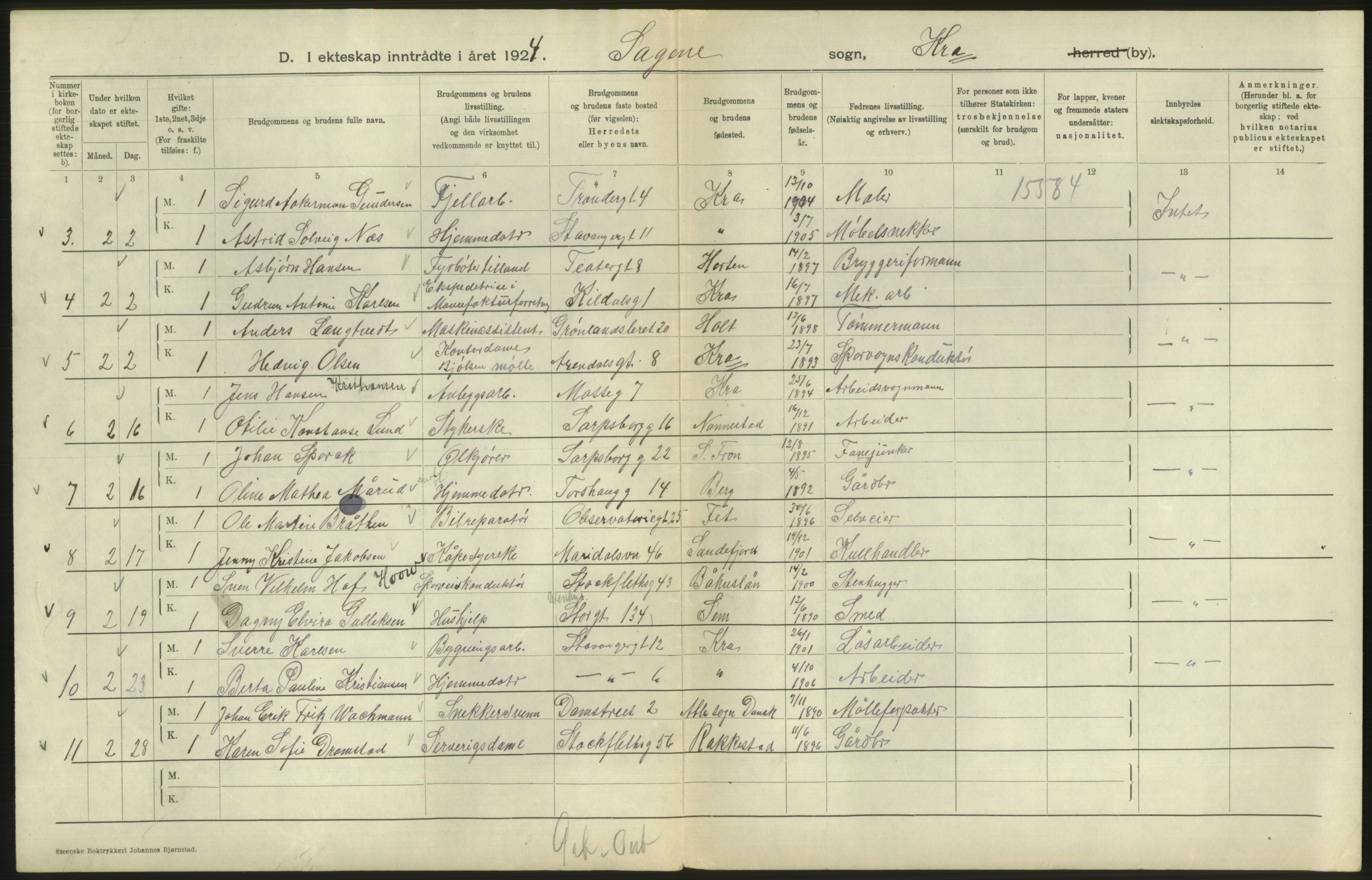 Statistisk sentralbyrå, Sosiodemografiske emner, Befolkning, AV/RA-S-2228/D/Df/Dfc/Dfcd/L0007: Kristiania: Gifte, 1924, s. 538