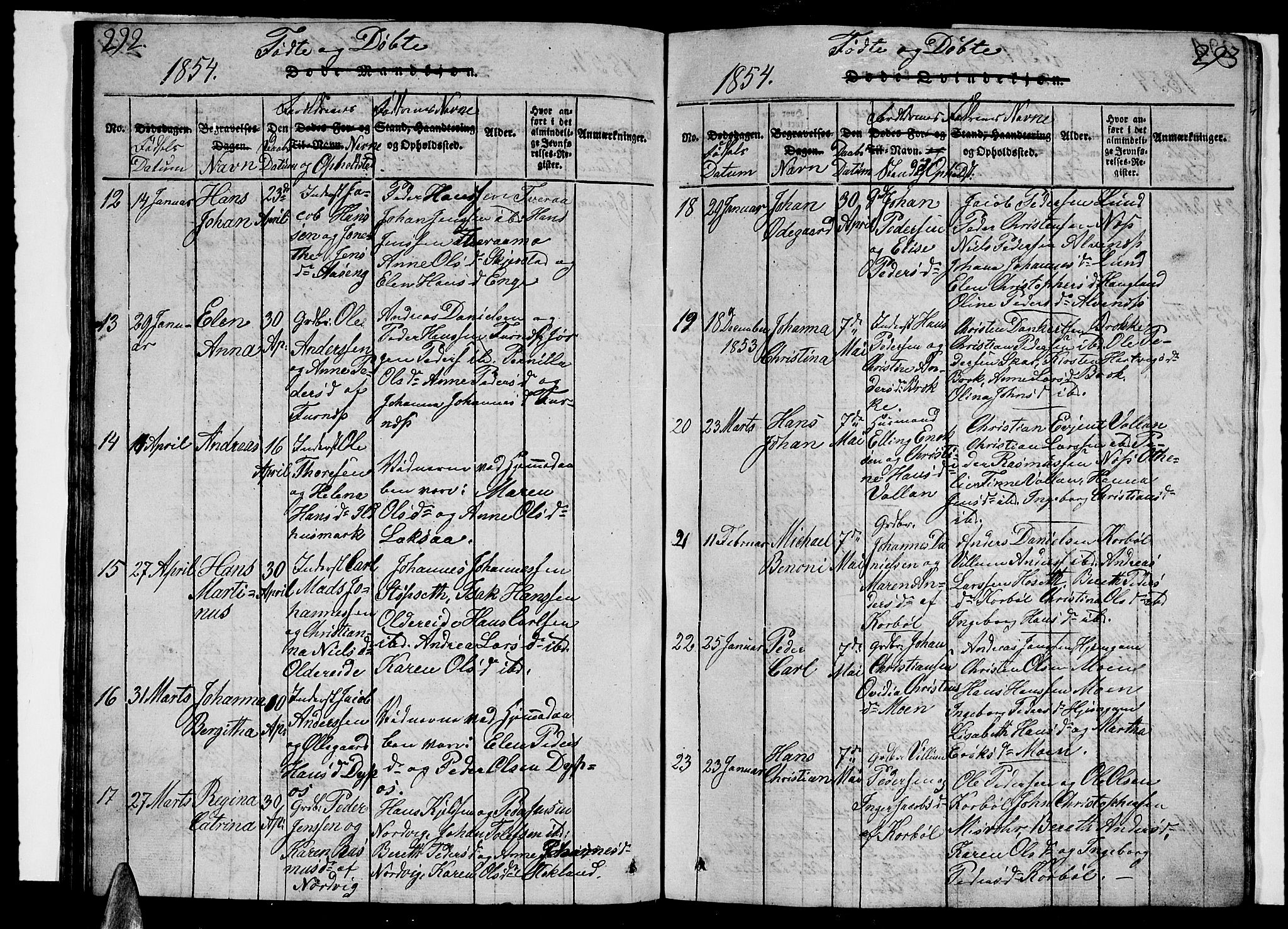 Ministerialprotokoller, klokkerbøker og fødselsregistre - Nordland, AV/SAT-A-1459/852/L0752: Klokkerbok nr. 852C03, 1840-1855, s. 292-293