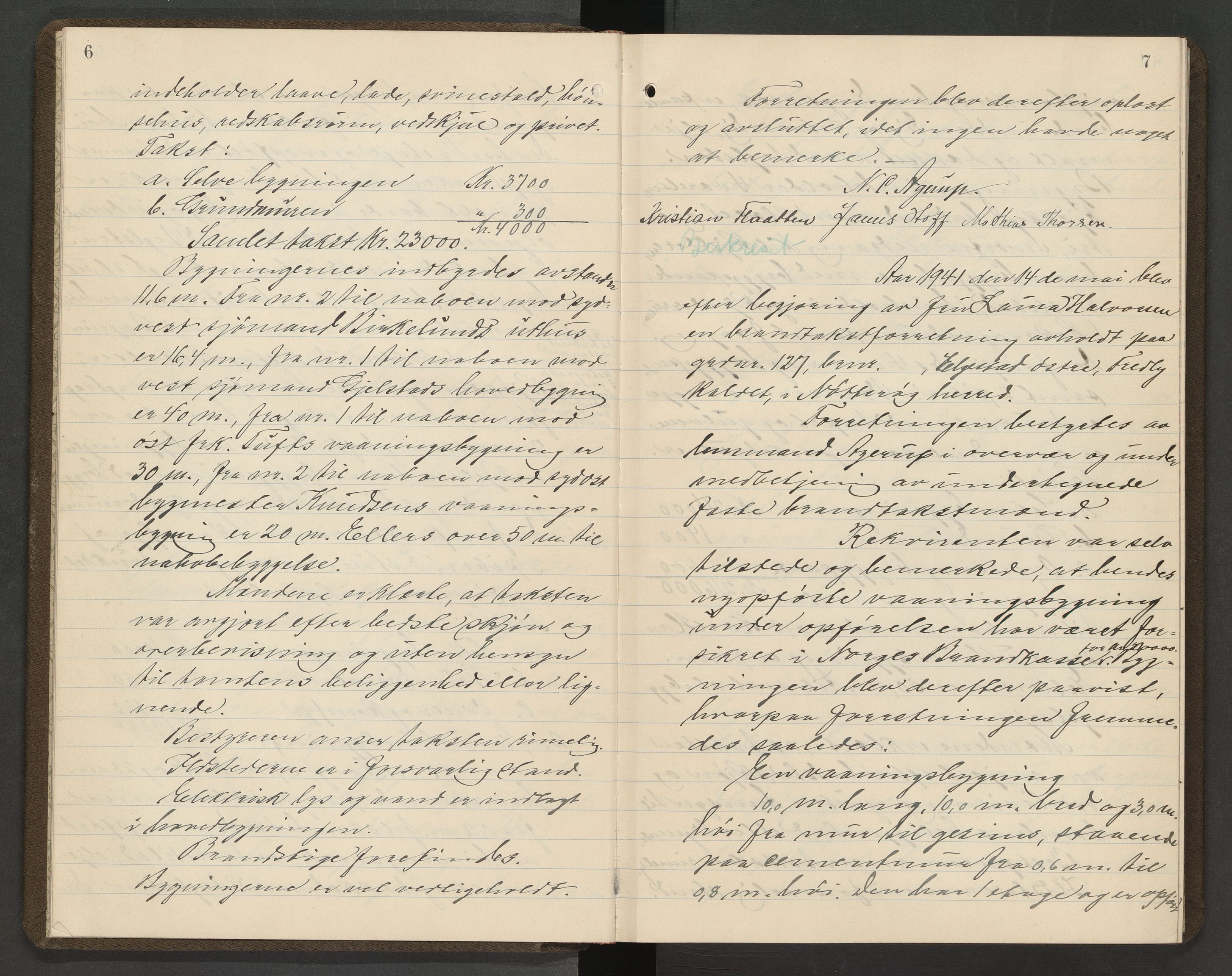 Nøtterøy lensmannskontor, AV/SAKO-A-540/Y/Yg/Yga/L0018: Branntakstprotokoll, 1941-1942, s. 6-7