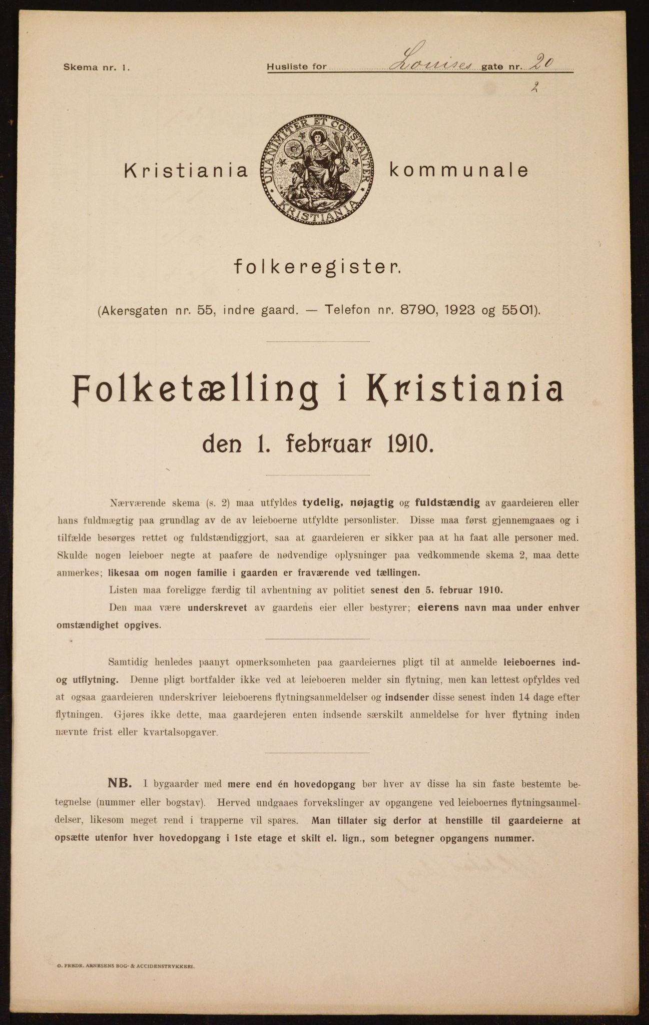 OBA, Kommunal folketelling 1.2.1910 for Kristiania, 1910, s. 56398