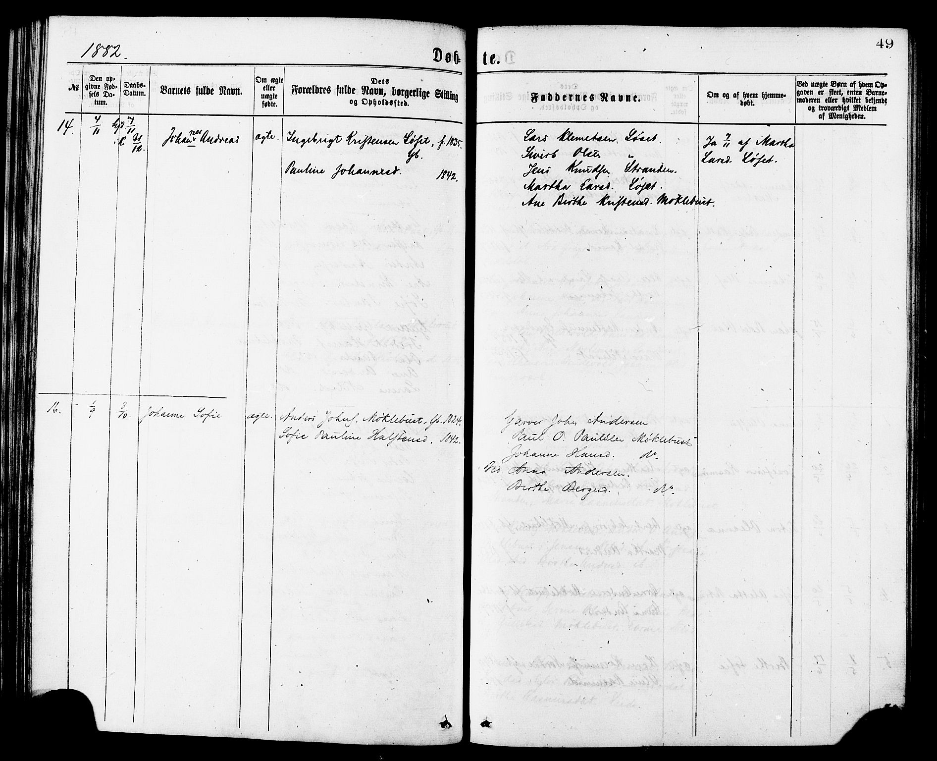 Ministerialprotokoller, klokkerbøker og fødselsregistre - Møre og Romsdal, AV/SAT-A-1454/502/L0024: Ministerialbok nr. 502A02, 1873-1884, s. 49