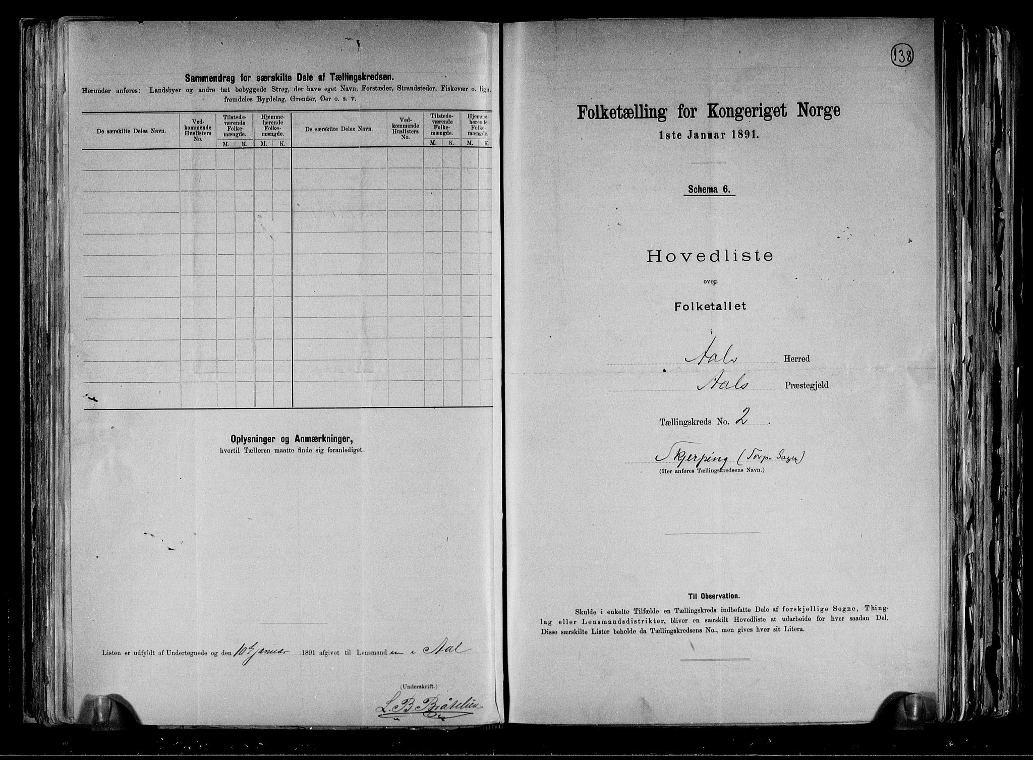 RA, Folketelling 1891 for 0619 Ål herred, 1891, s. 8