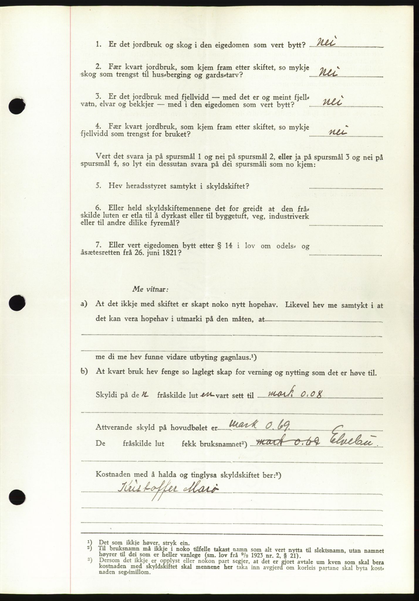 Søre Sunnmøre sorenskriveri, AV/SAT-A-4122/1/2/2C/L0077: Pantebok nr. 3A, 1945-1946, Dagboknr: 651/1945