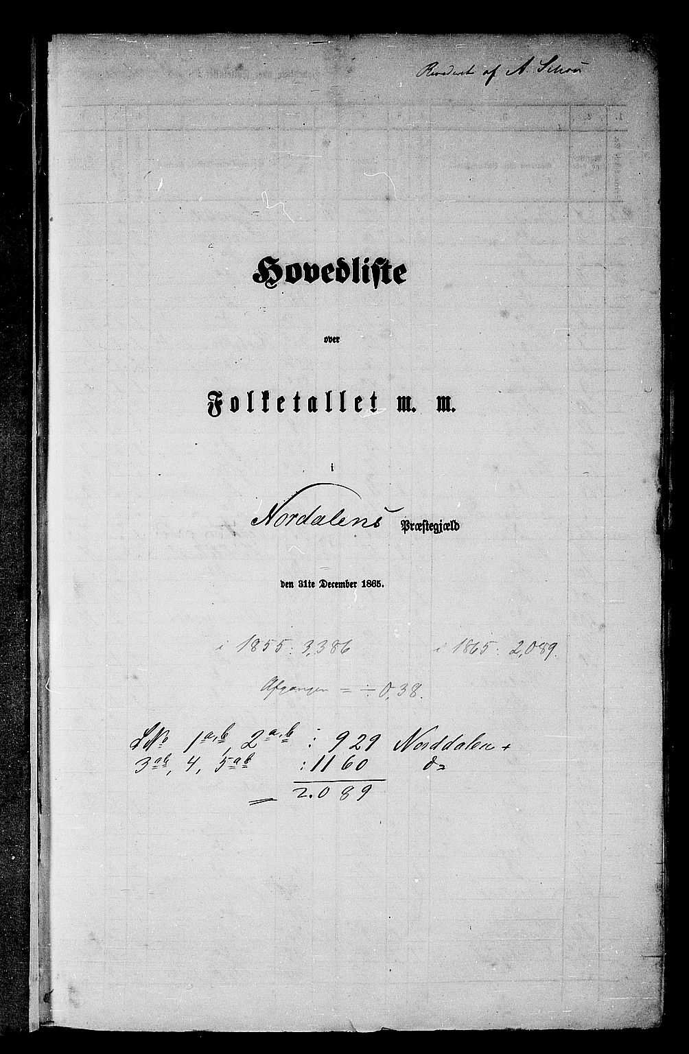 RA, Folketelling 1865 for 1524P Norddal prestegjeld, 1865, s. 5