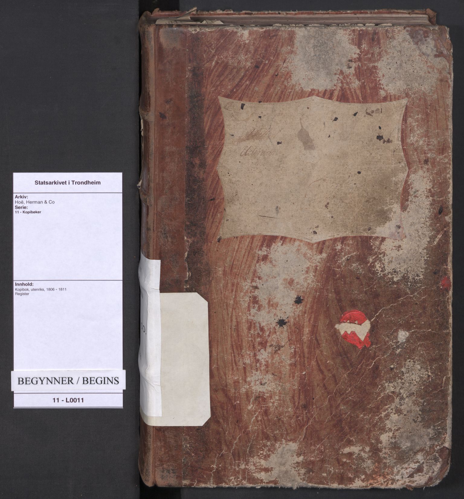 Hoë, Herman & Co, AV/SAT-PA-0280/11/L0011: Kopibok, utenriks, 1806-1811
