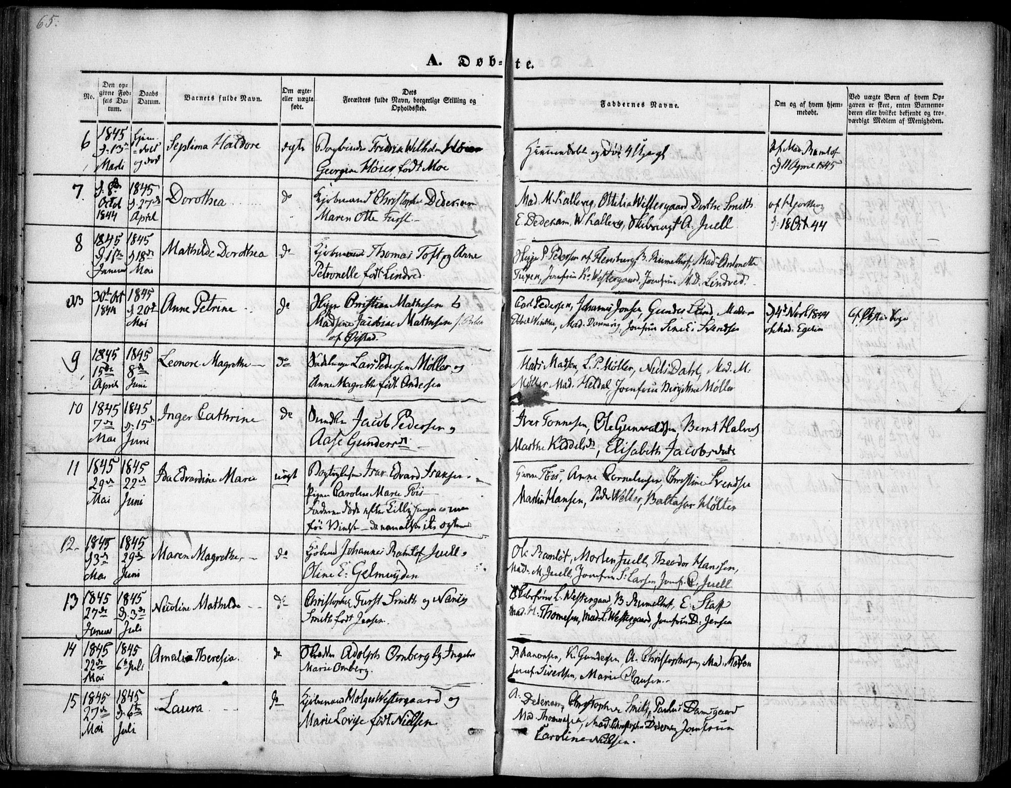 Arendal sokneprestkontor, Trefoldighet, AV/SAK-1111-0040/F/Fa/L0005: Ministerialbok nr. A 5, 1838-1854, s. 65