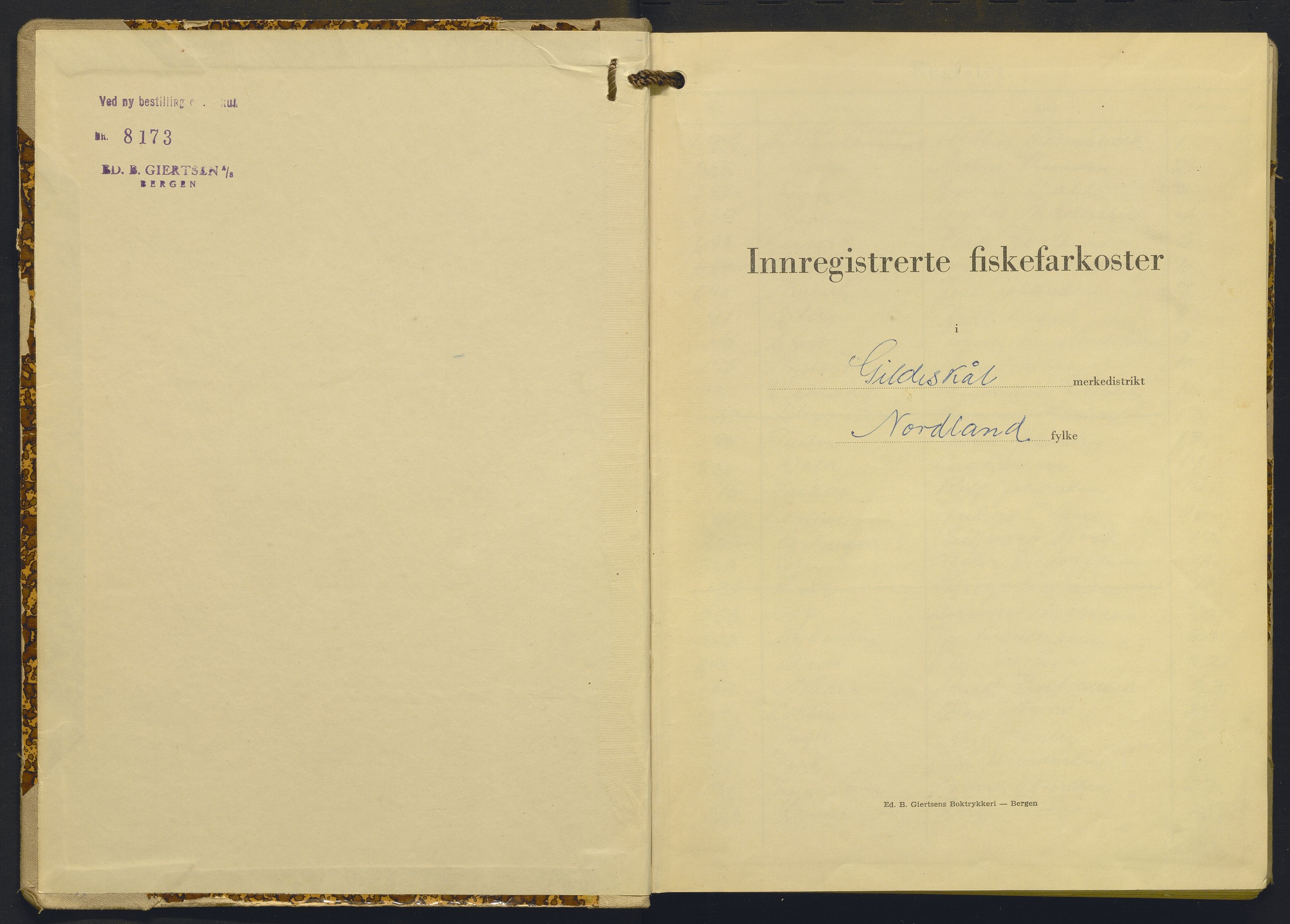 Fiskeridirektoratet - 1 Adm. ledelse - 13 Båtkontoret, AV/SAB-A-2003/I/Ia/Iac/L0066: 135.0324/6 Merkeprotokoll - Gildeskål, 1961-1969