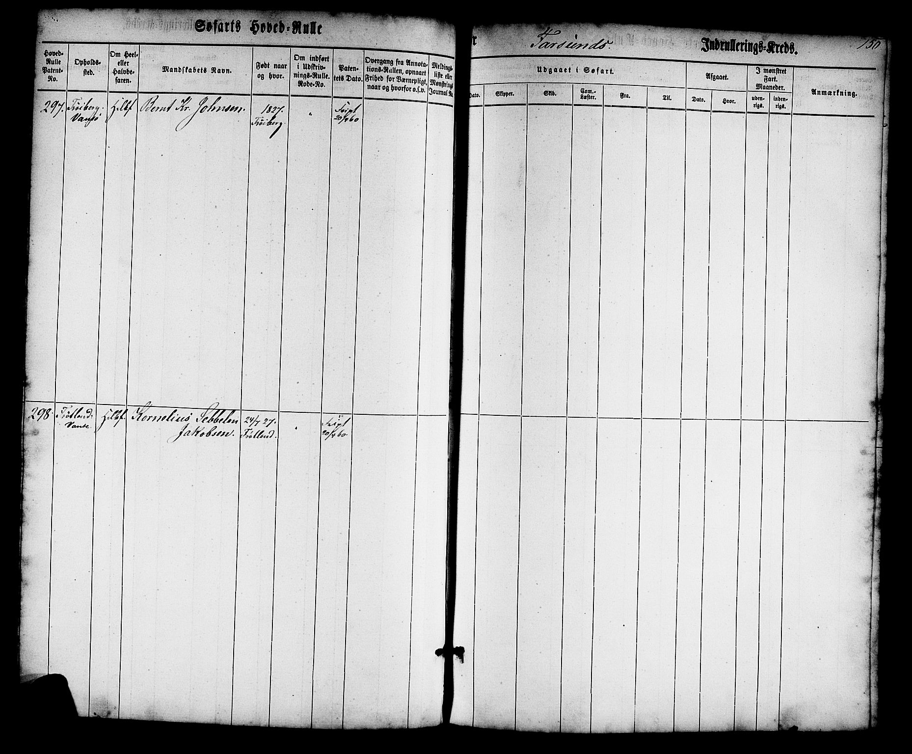 Farsund mønstringskrets, AV/SAK-2031-0017/F/Fb/L0013: Hovedrulle nr 1-574, Z-5, 1860-1869, s. 151