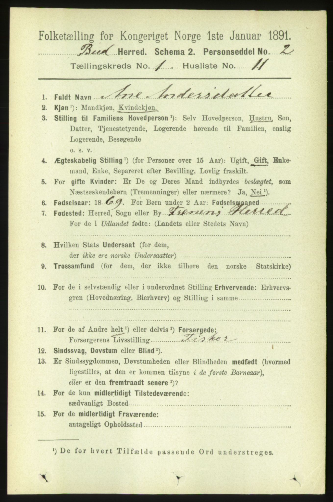 RA, Folketelling 1891 for 1549 Bud herred, 1891, s. 169