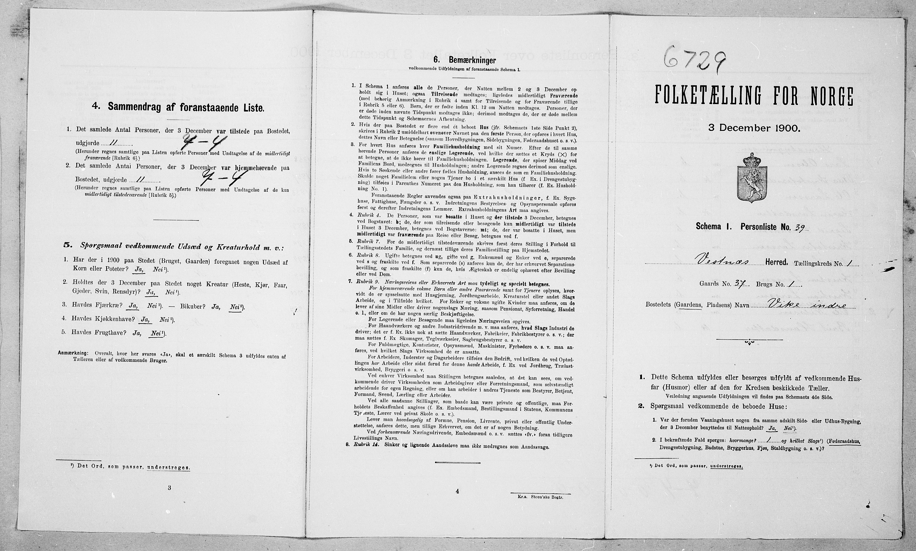 SAT, Folketelling 1900 for 1535 Vestnes herred, 1900, s. 132