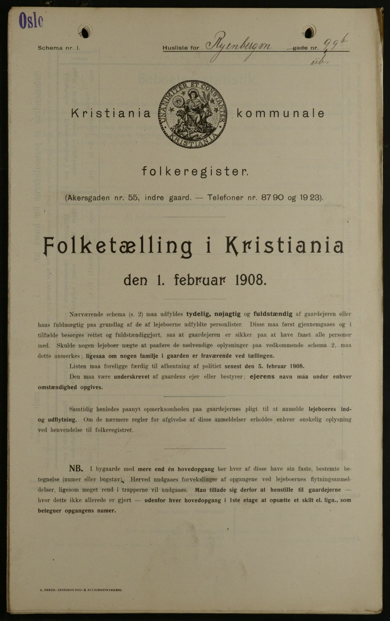 OBA, Kommunal folketelling 1.2.1908 for Kristiania kjøpstad, 1908, s. 77180