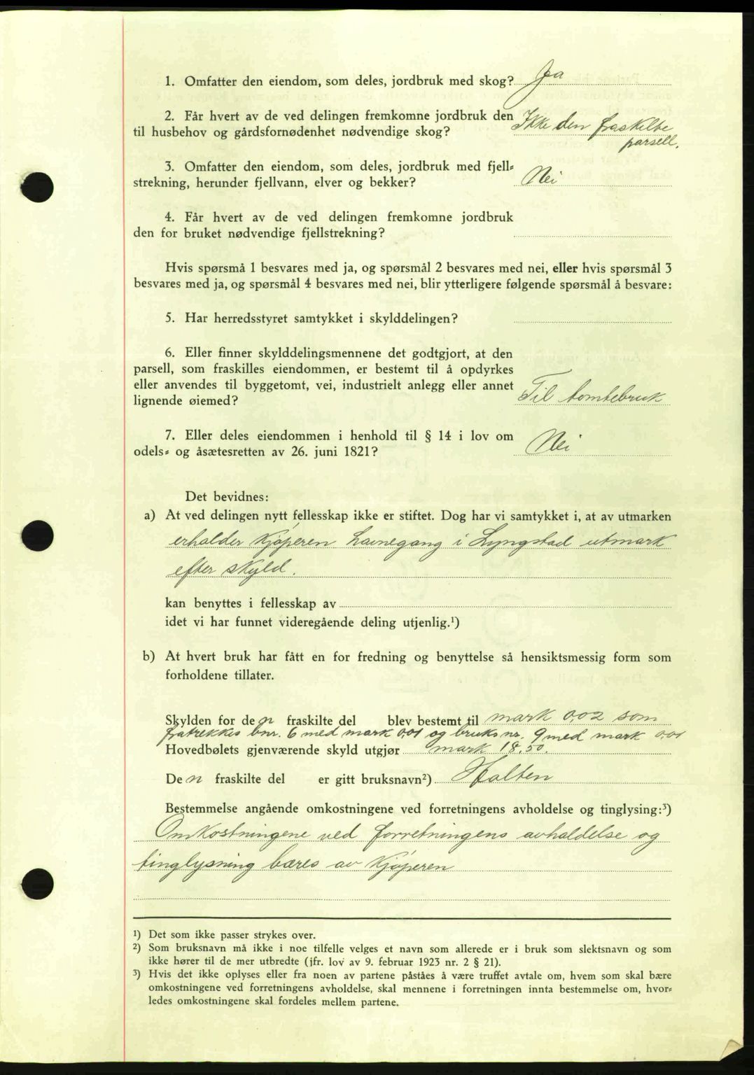 Nordmøre sorenskriveri, AV/SAT-A-4132/1/2/2Ca: Pantebok nr. A95, 1943-1943, Dagboknr: 1934/1943