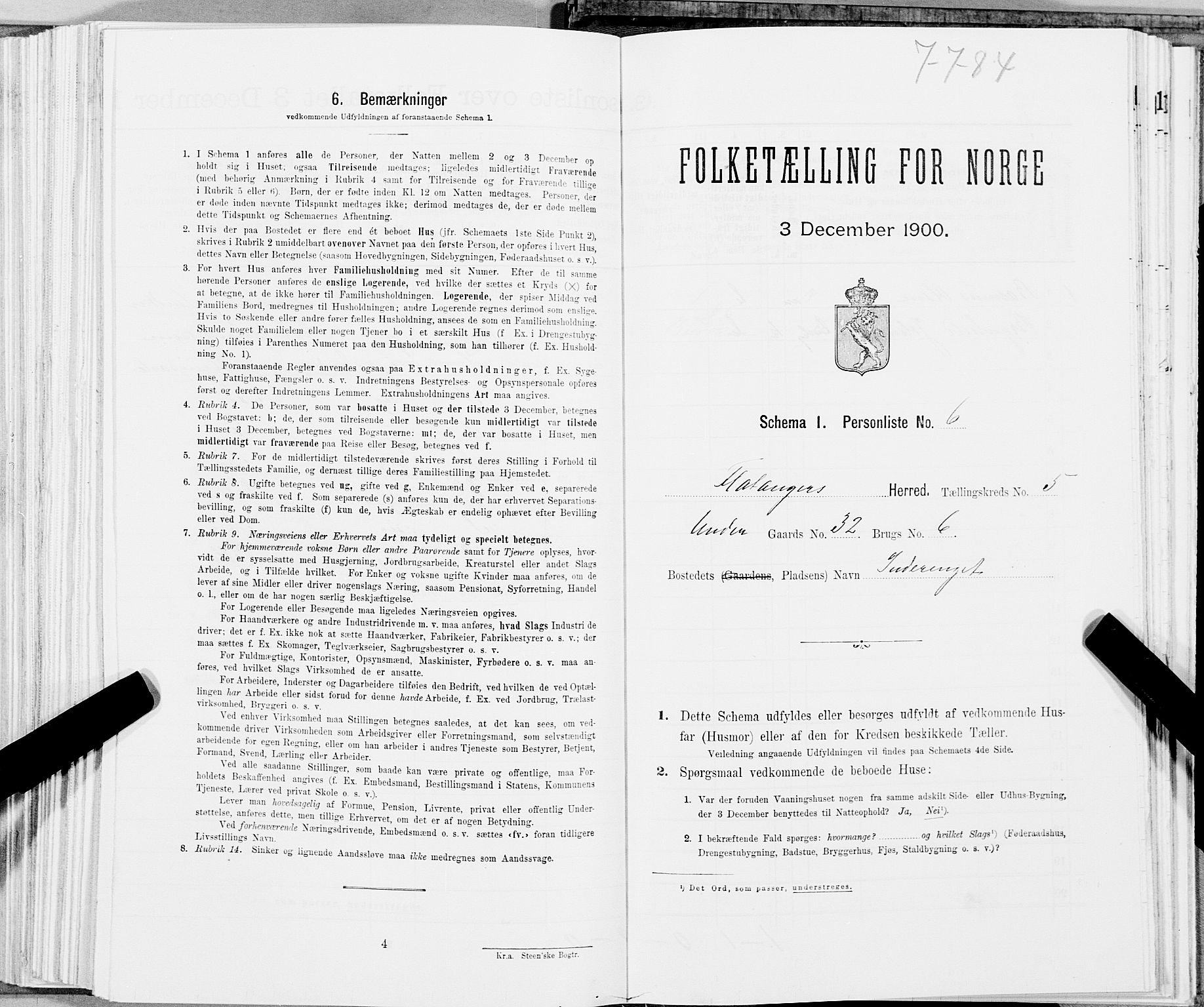 SAT, Folketelling 1900 for 1749 Flatanger herred, 1900, s. 708