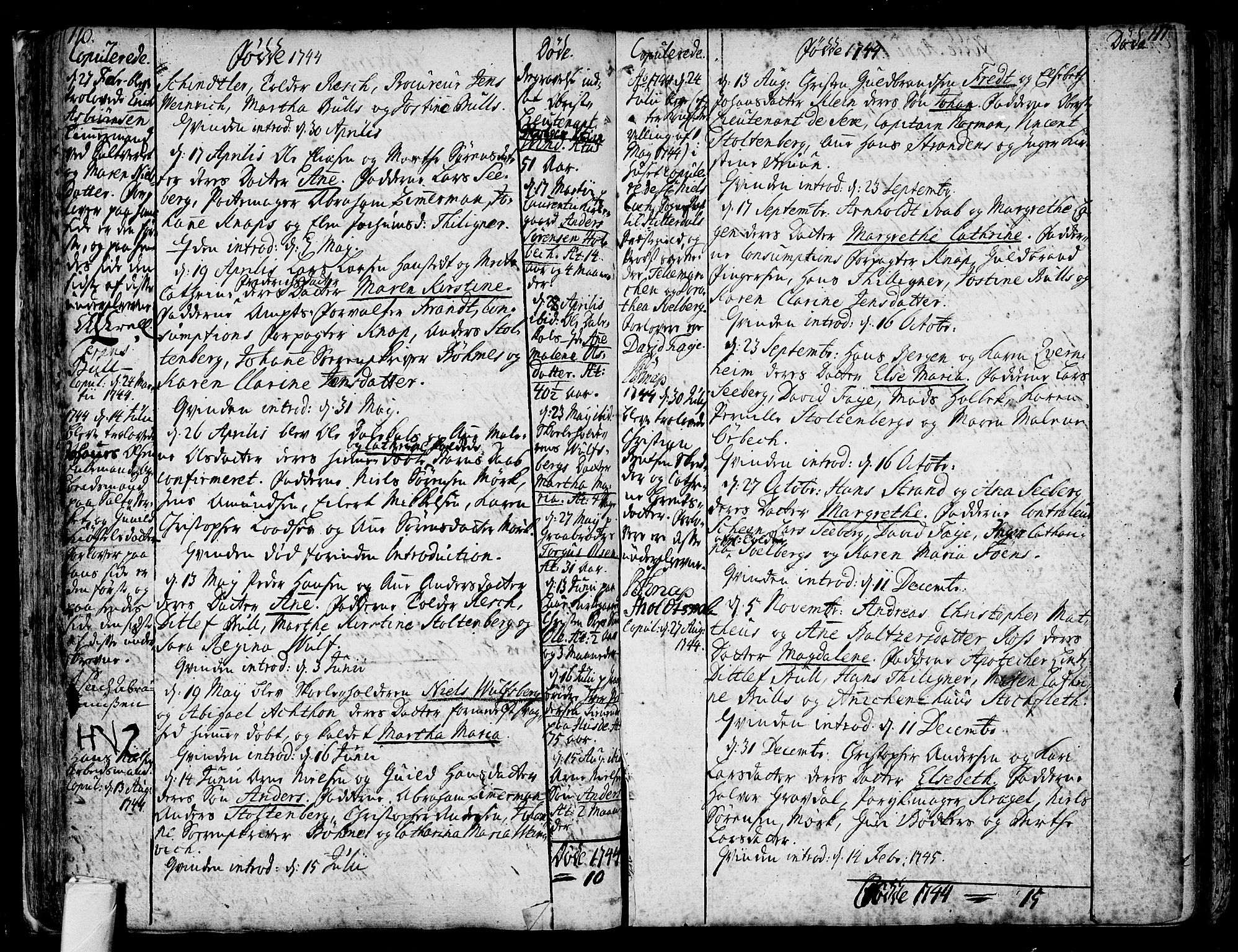 Tønsberg kirkebøker, AV/SAKO-A-330/F/Fb/L0001: Ministerialbok nr. II 1, 1690-1796, s. 110-111