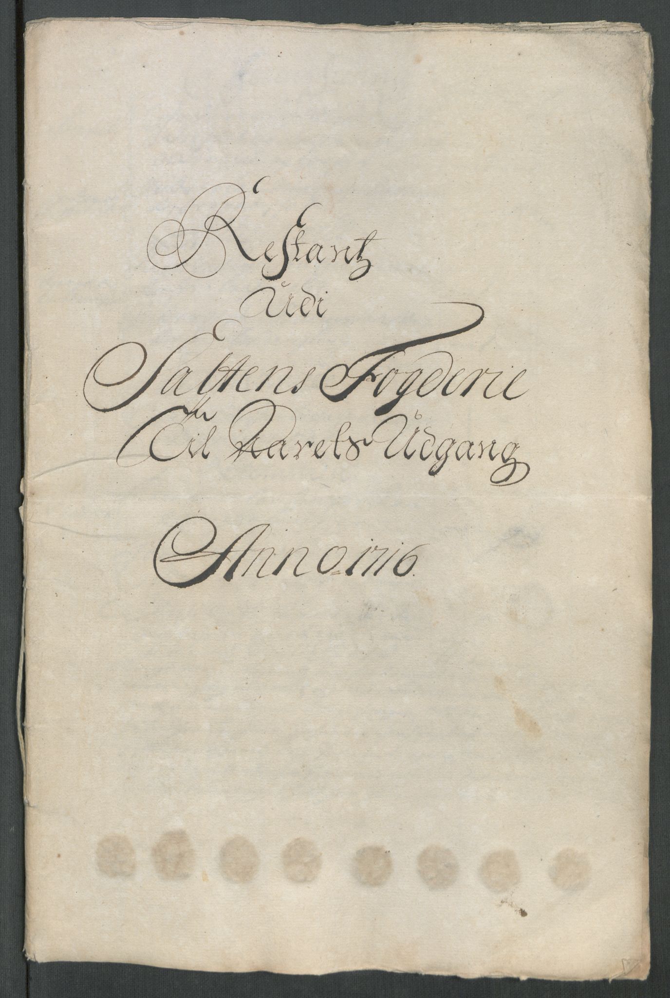 Rentekammeret inntil 1814, Reviderte regnskaper, Fogderegnskap, RA/EA-4092/R66/L4586: Fogderegnskap Salten, 1716, s. 291