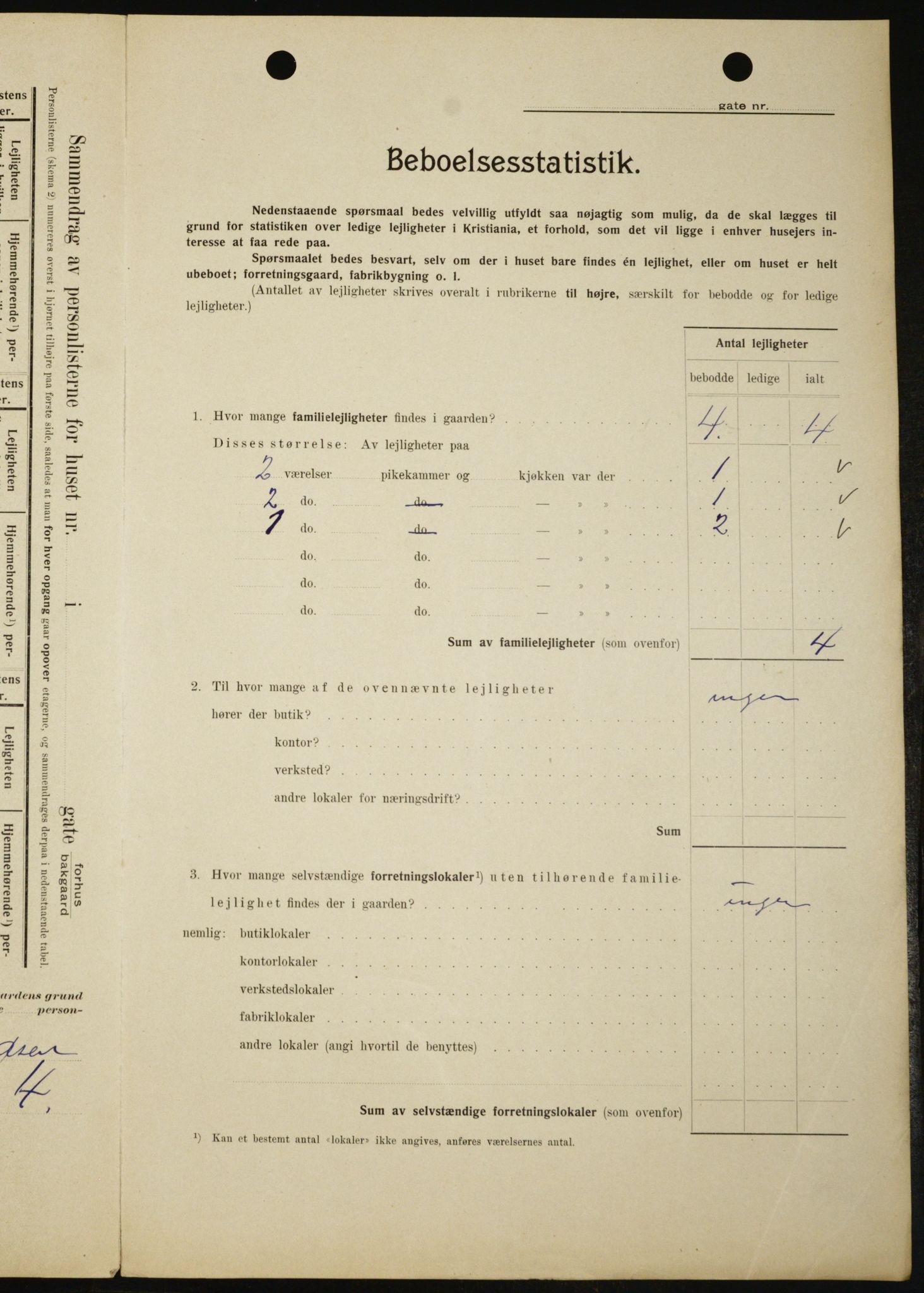 OBA, Kommunal folketelling 1.2.1909 for Kristiania kjøpstad, 1909, s. 78590