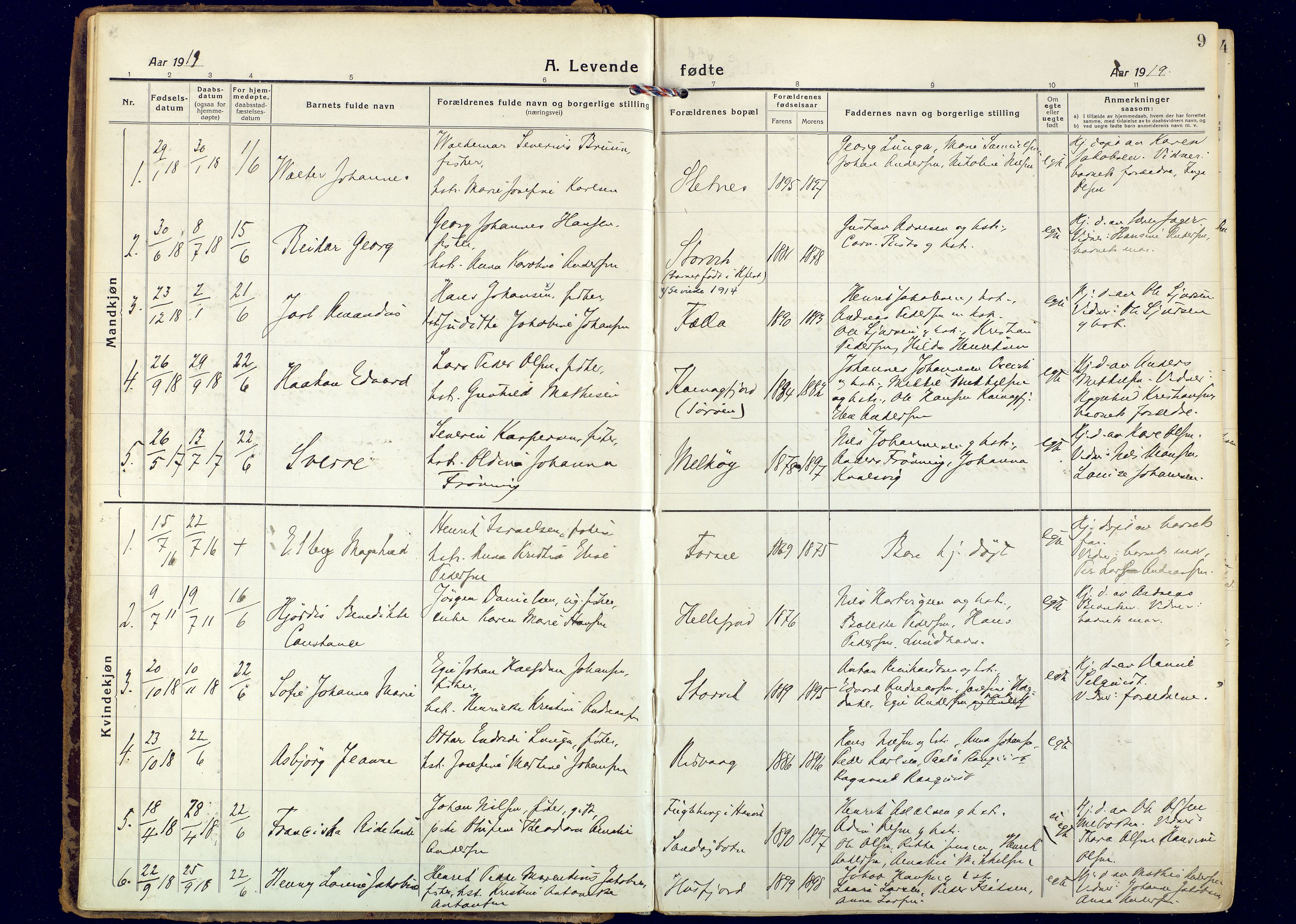 Hammerfest sokneprestkontor, AV/SATØ-S-1347/H/Ha/L0018.kirke: Ministerialbok nr. 18, 1918-1933, s. 9