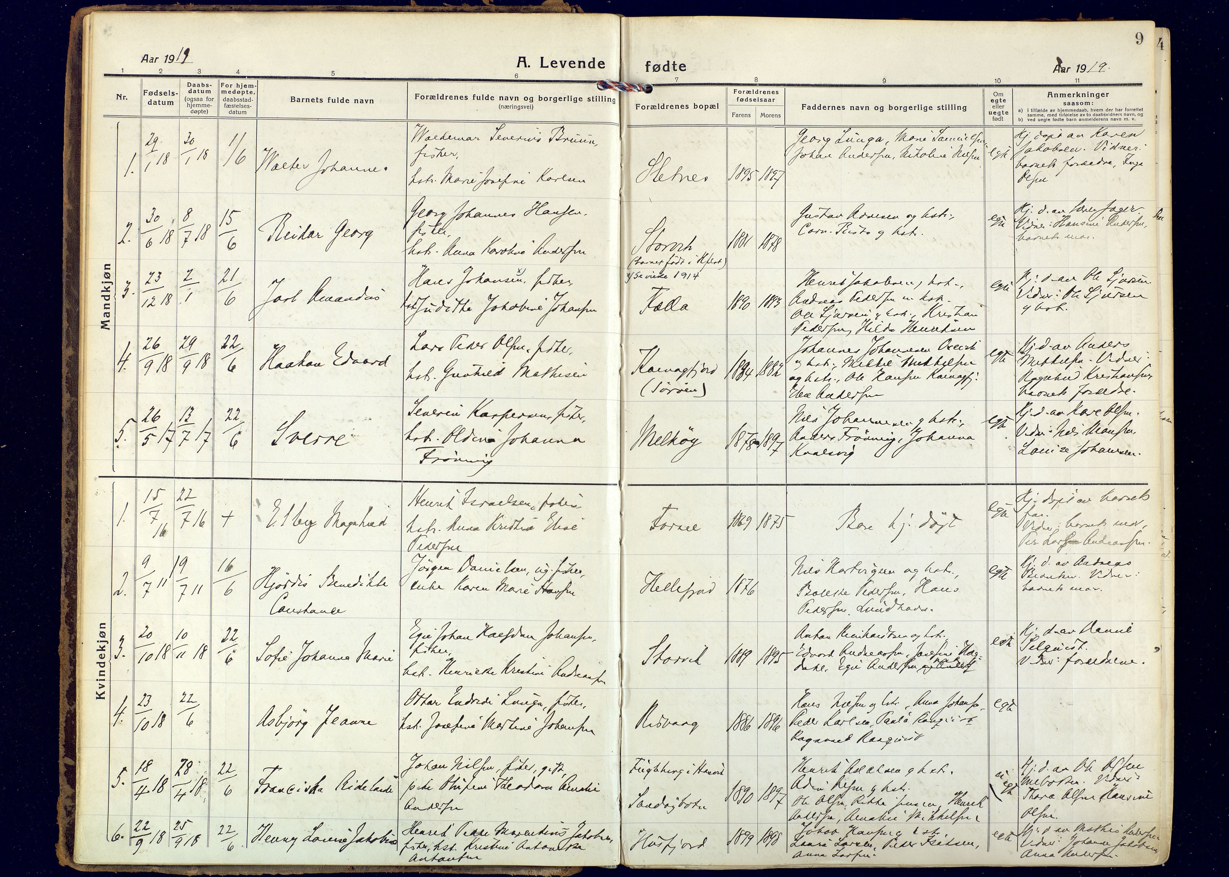 Hammerfest sokneprestkontor, SATØ/S-1347: Ministerialbok nr. 18, 1918-1933, s. 9