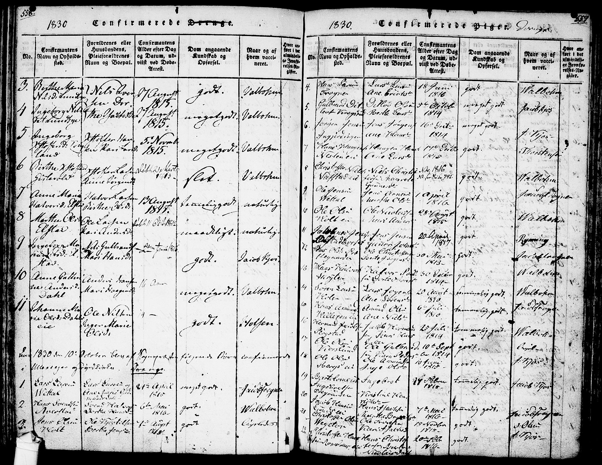 Ullensaker prestekontor Kirkebøker, AV/SAO-A-10236a/F/Fa/L0013: Ministerialbok nr. I 13, 1815-1835, s. 558-559