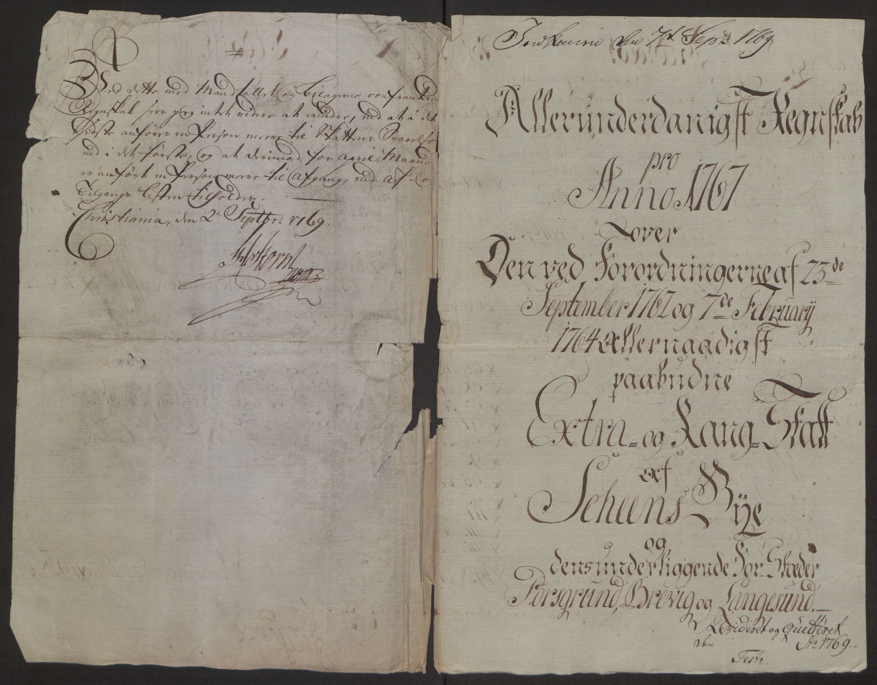 Rentekammeret inntil 1814, Reviderte regnskaper, Byregnskaper, RA/EA-4066/R/Rj/L0198/0001: [J4] Kontribusjonsregnskap / Ekstraskatt, 1762-1768, s. 426