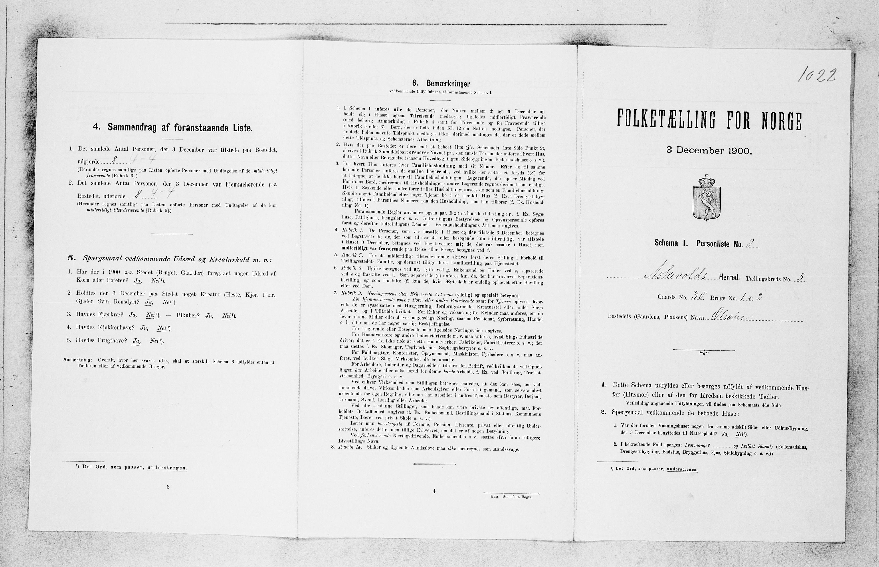 SAB, Folketelling 1900 for 1428 Askvoll herred, 1900, s. 379