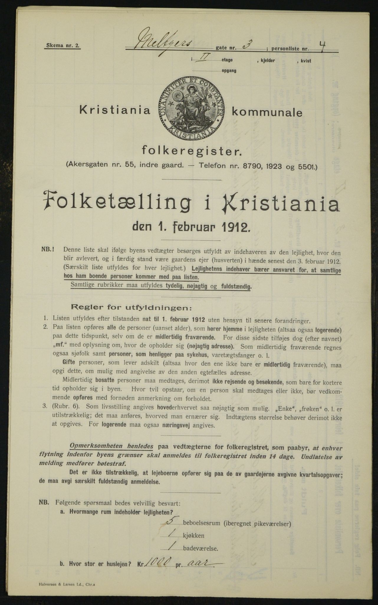 OBA, Kommunal folketelling 1.2.1912 for Kristiania, 1912, s. 65672