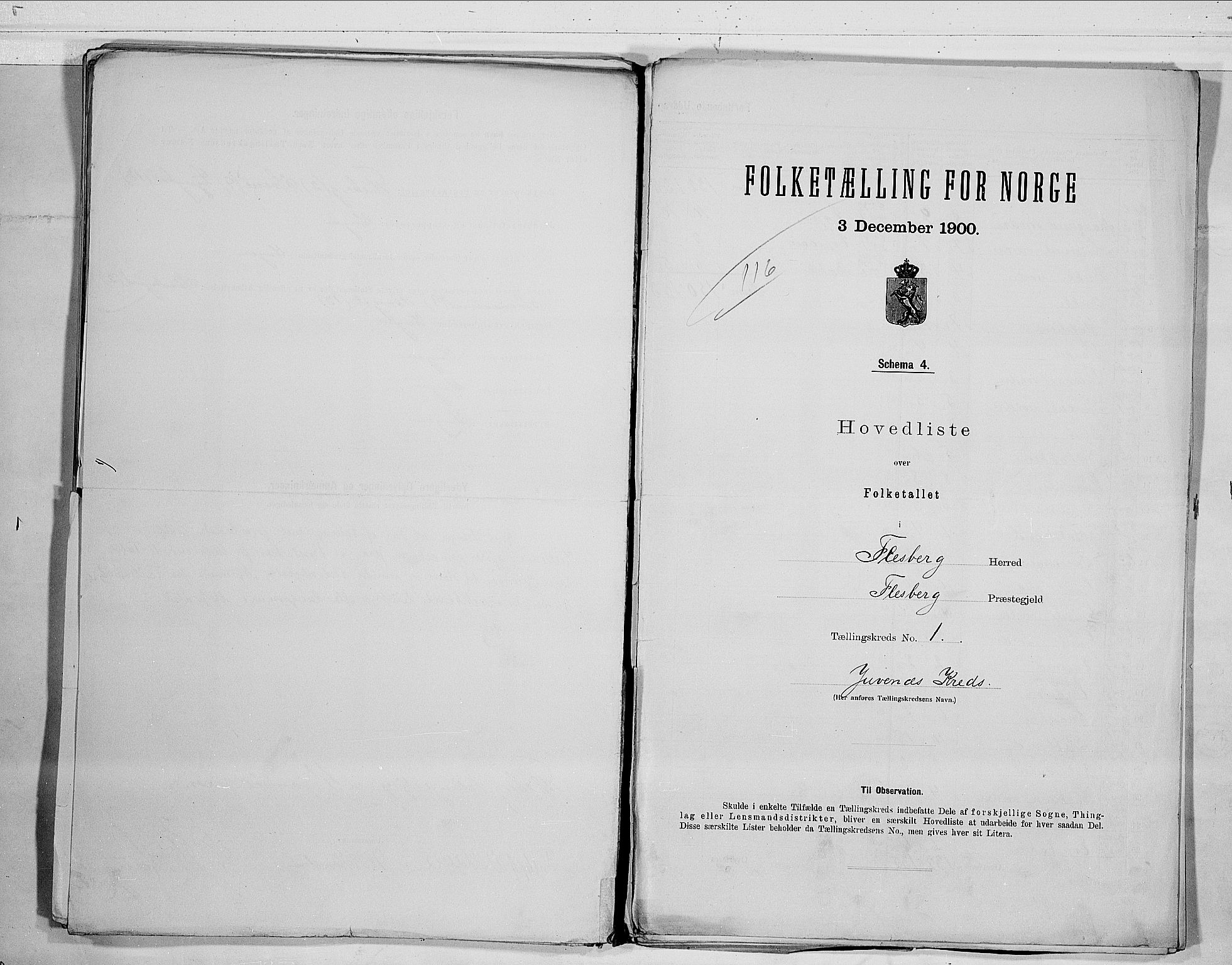 RA, Folketelling 1900 for 0631 Flesberg herred, 1900, s. 4