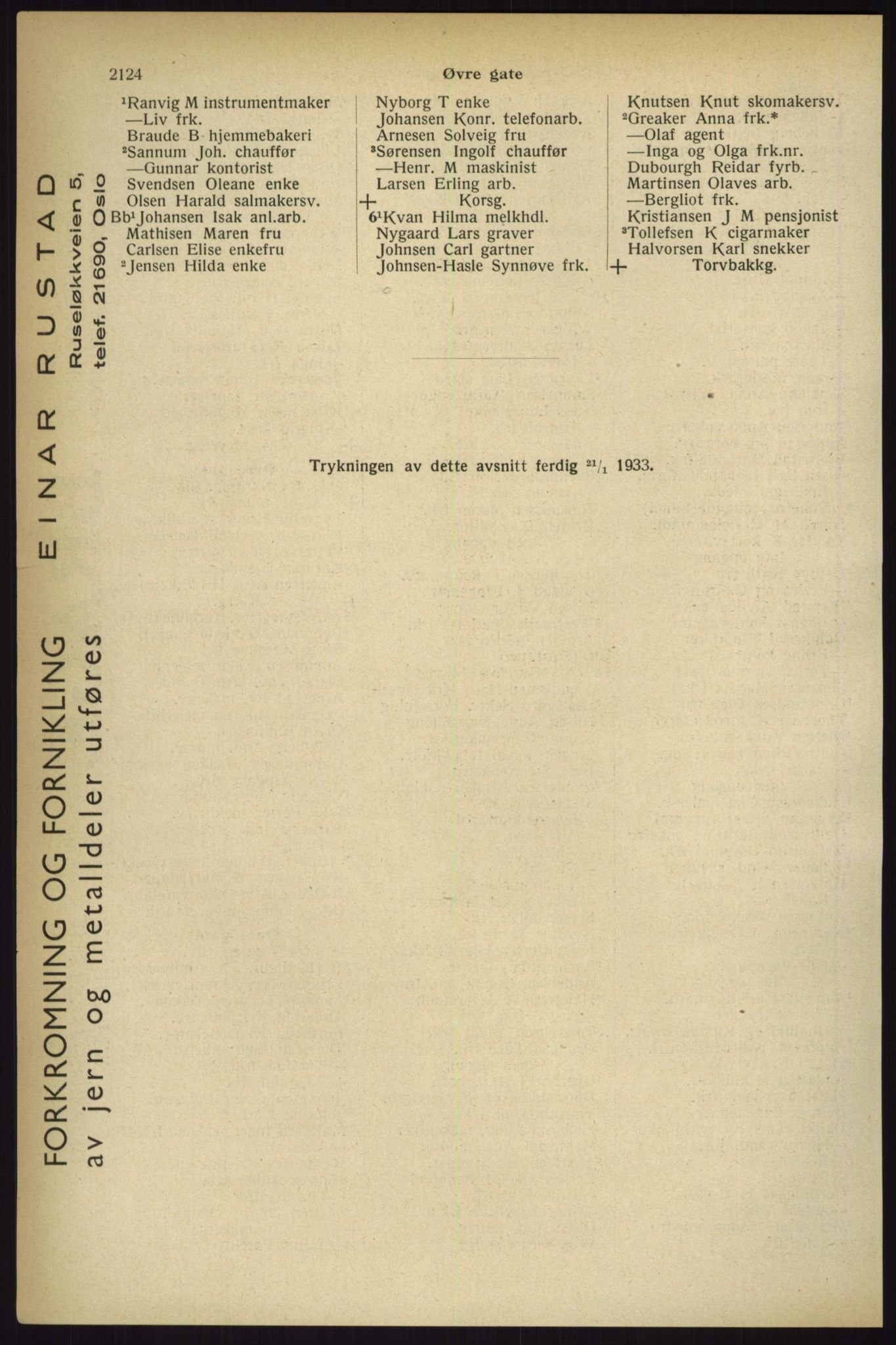 Kristiania/Oslo adressebok, PUBL/-, 1933, s. 2124