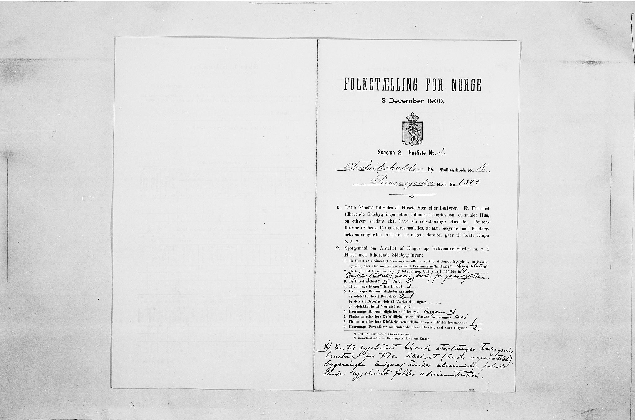 SAO, Folketelling 1900 for 0101 Fredrikshald kjøpstad, 1900