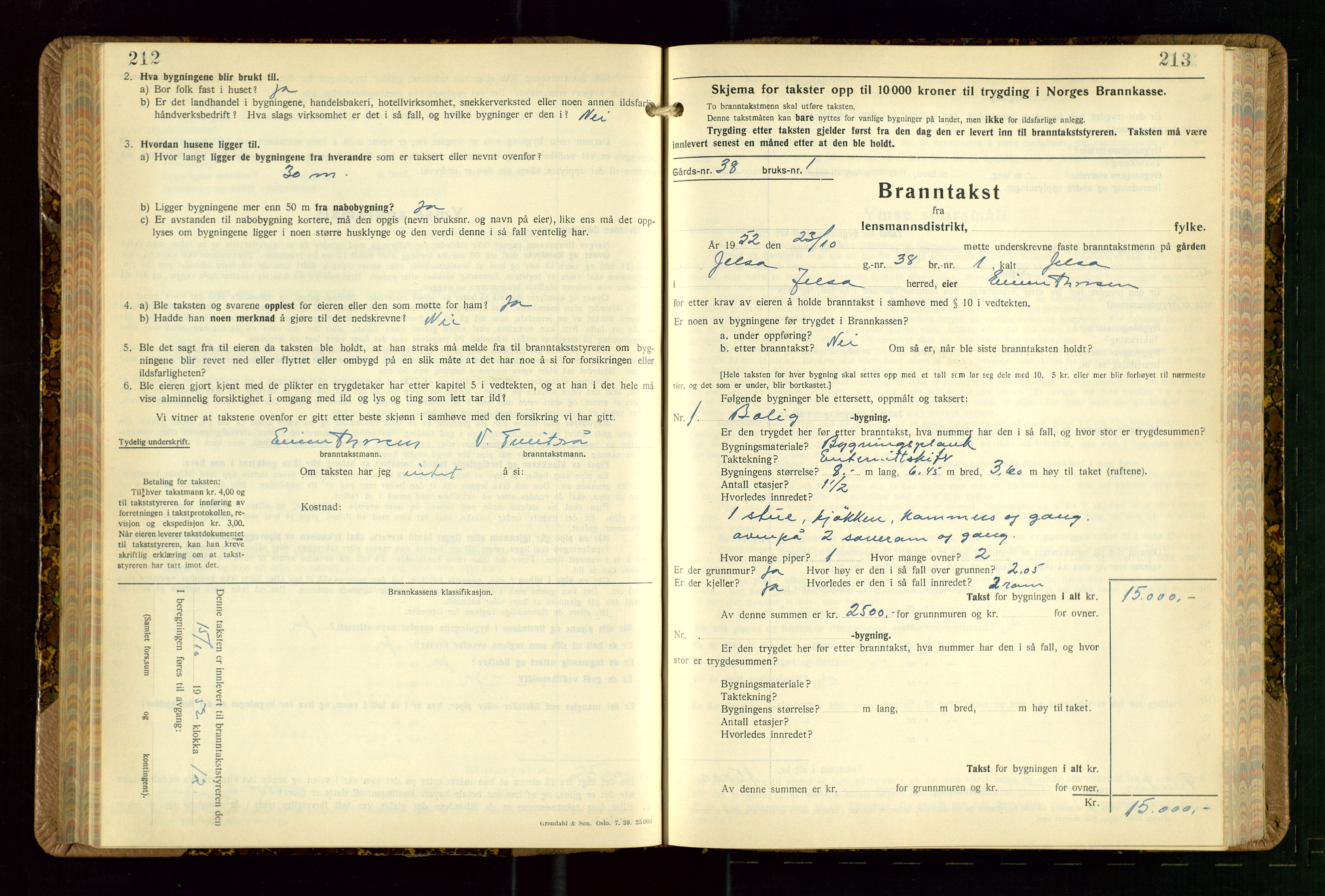 Jelsa lensmannskontor, AV/SAST-A-100360/Gob/L0003: "Branntakstprotokoll", 1942-1955, s. 212-213